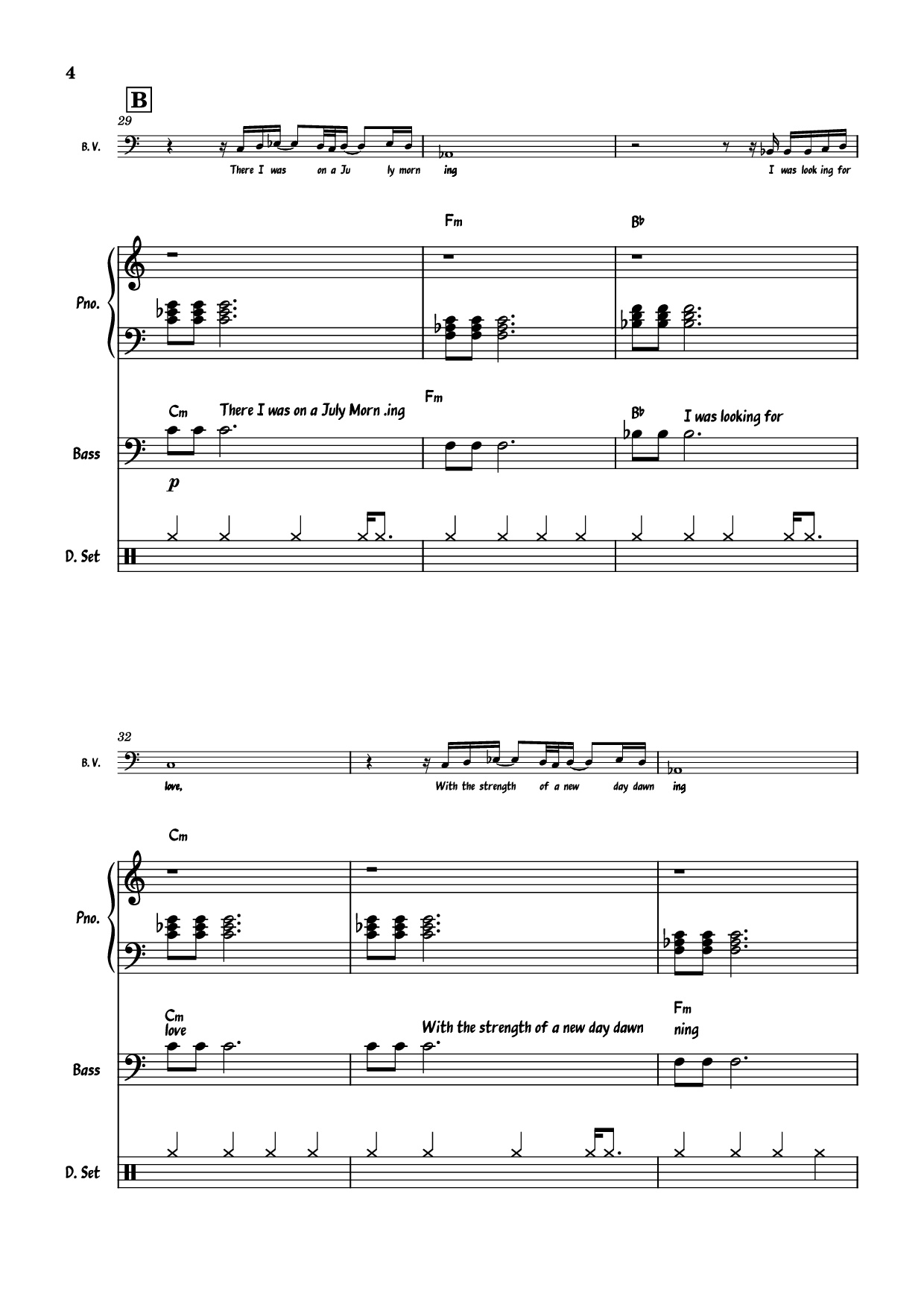 Trang 4 của Sheet nhạc PDF Piano Guitar Tab bài hát July Morning Piano - Uriah Heep