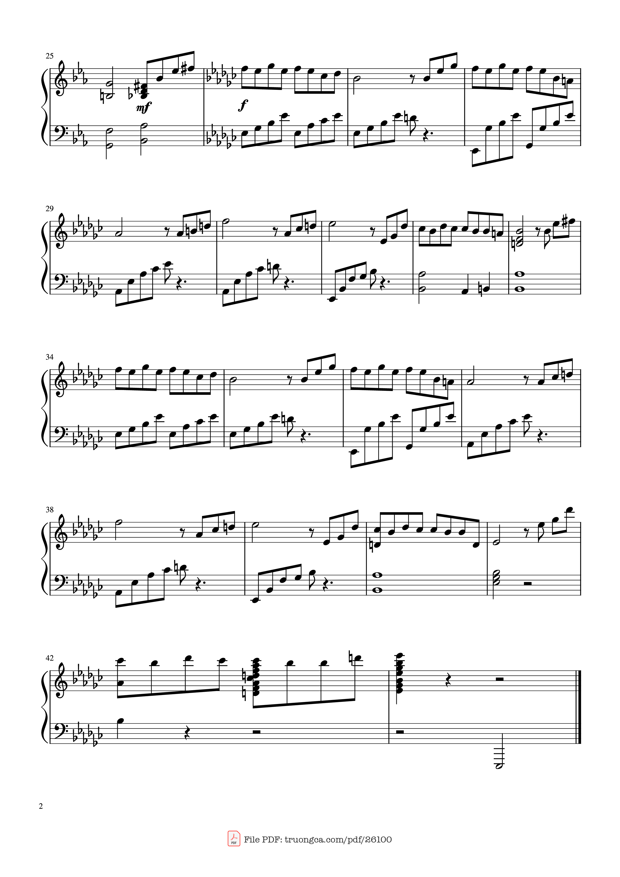 Trang 2 của Sheet nhạc PDF Piano bài hát The Godfather (Love Theme) Piano - Nino Rota