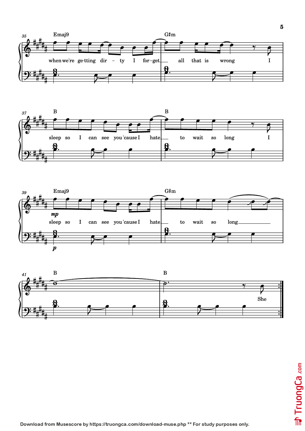 Trang 5 của Sheet nhạc PDF Piano bài hát Sailor Song Piano - Gigi Perez