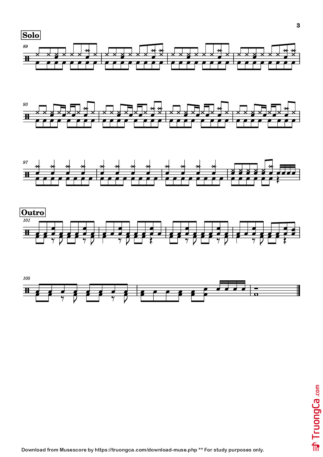 Trang 3 của Sheet nhạc PDF bài hát Zombie - The Cranberries