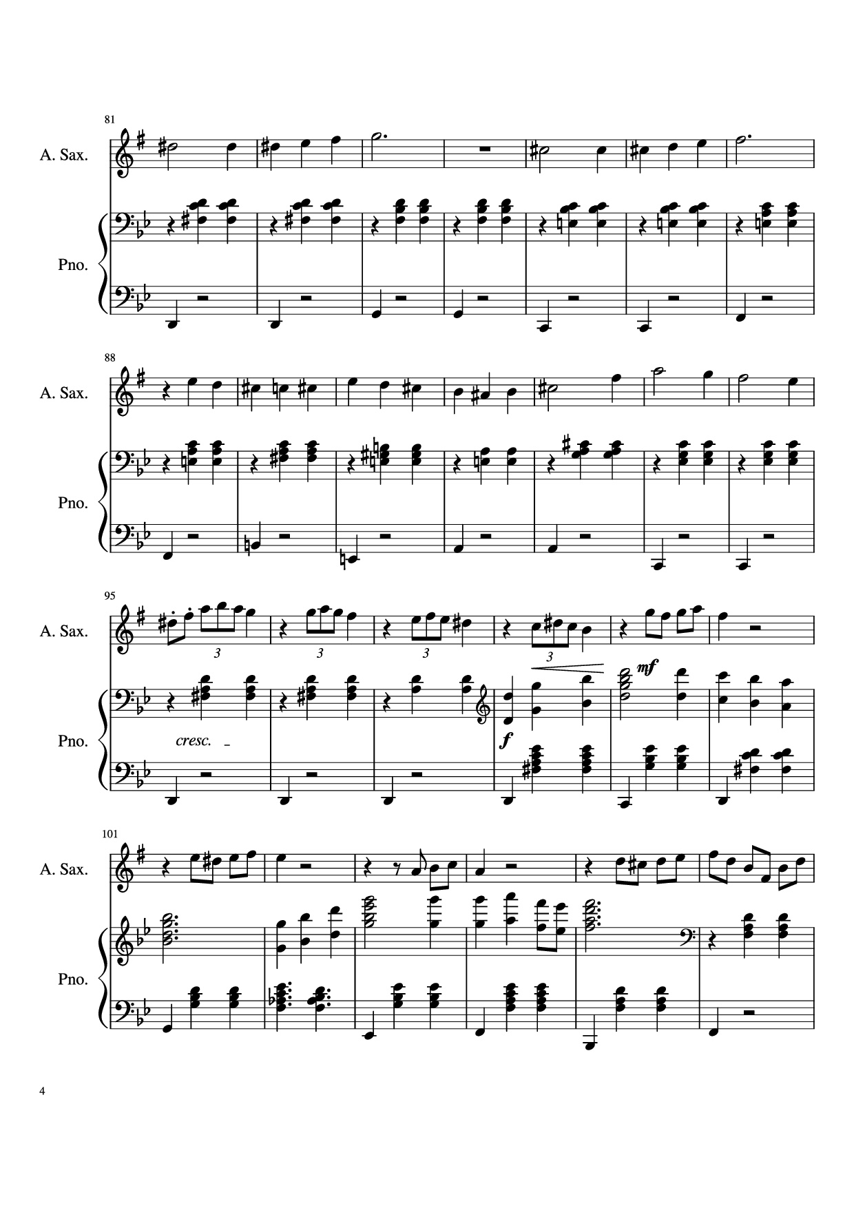 Trang 4 của Sheet nhạc PDF Piano bài hát Howl