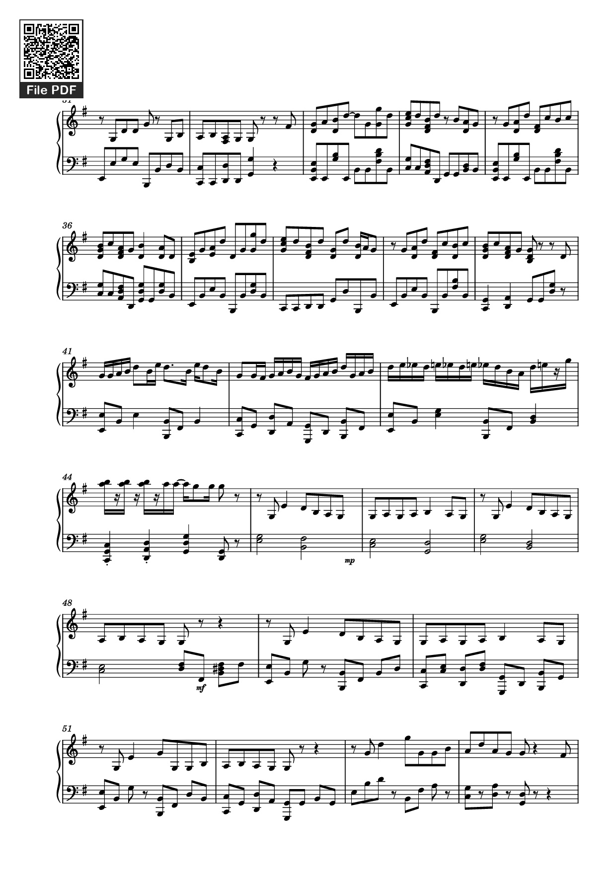 Trang 2 của Sheet nhạc PDF Piano bài hát 夜明けと蛍 Piano - Undefined