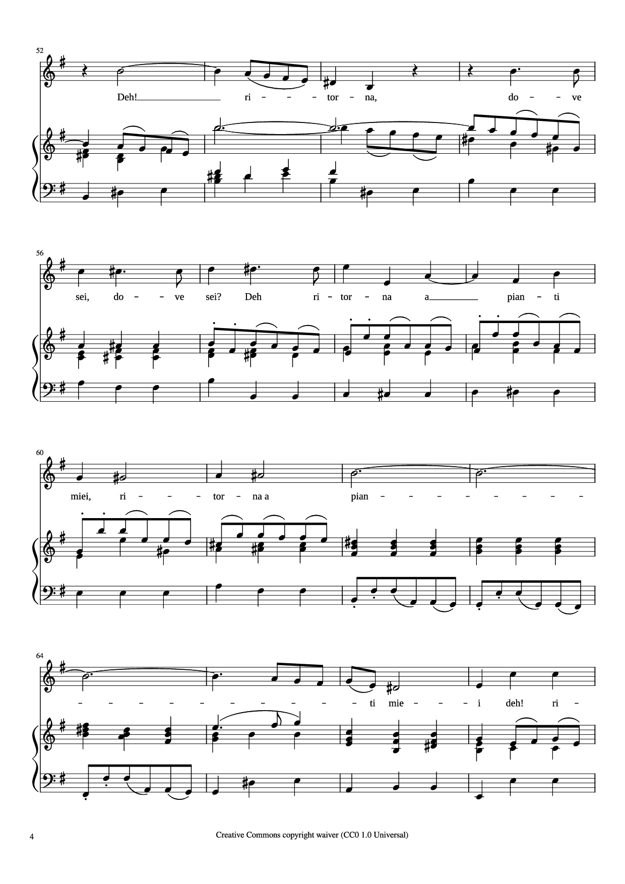 Trang 4 của Sheet nhạc PDF Piano bài hát CARA SPOSA Piano - George Frideric Handel 