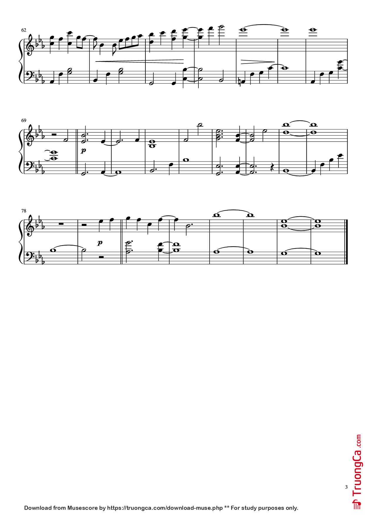 Trang 3 của Sheet nhạc PDF Piano bài hát Presence Piano - Masaru Yokoyama