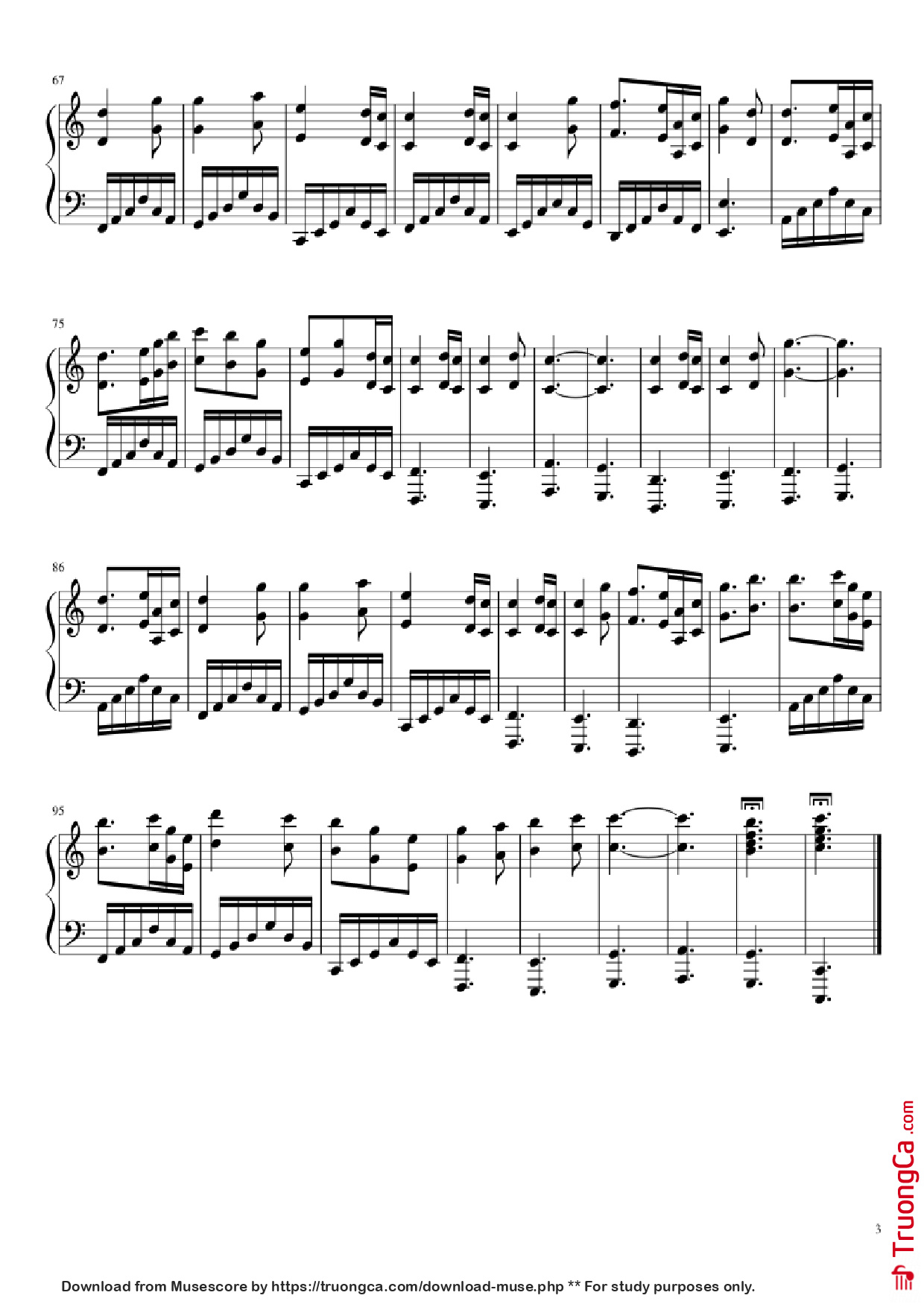 Trang 3 của Sheet nhạc PDF Piano bài hát My Truth Piano - Masaru Yokoyama Arr. Seongbin Hong