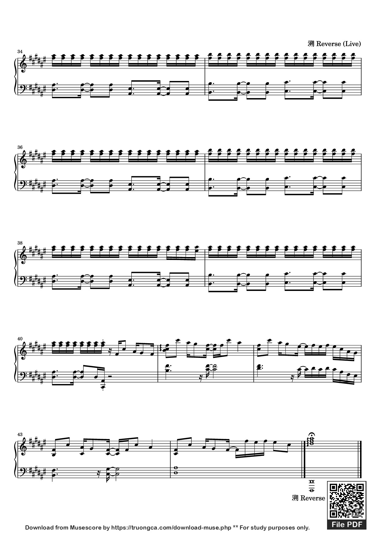Trang 3 của Sheet nhạc PDF Piano bài hát 溯 Reverse (Live) Piano - 词曲:CORSAK