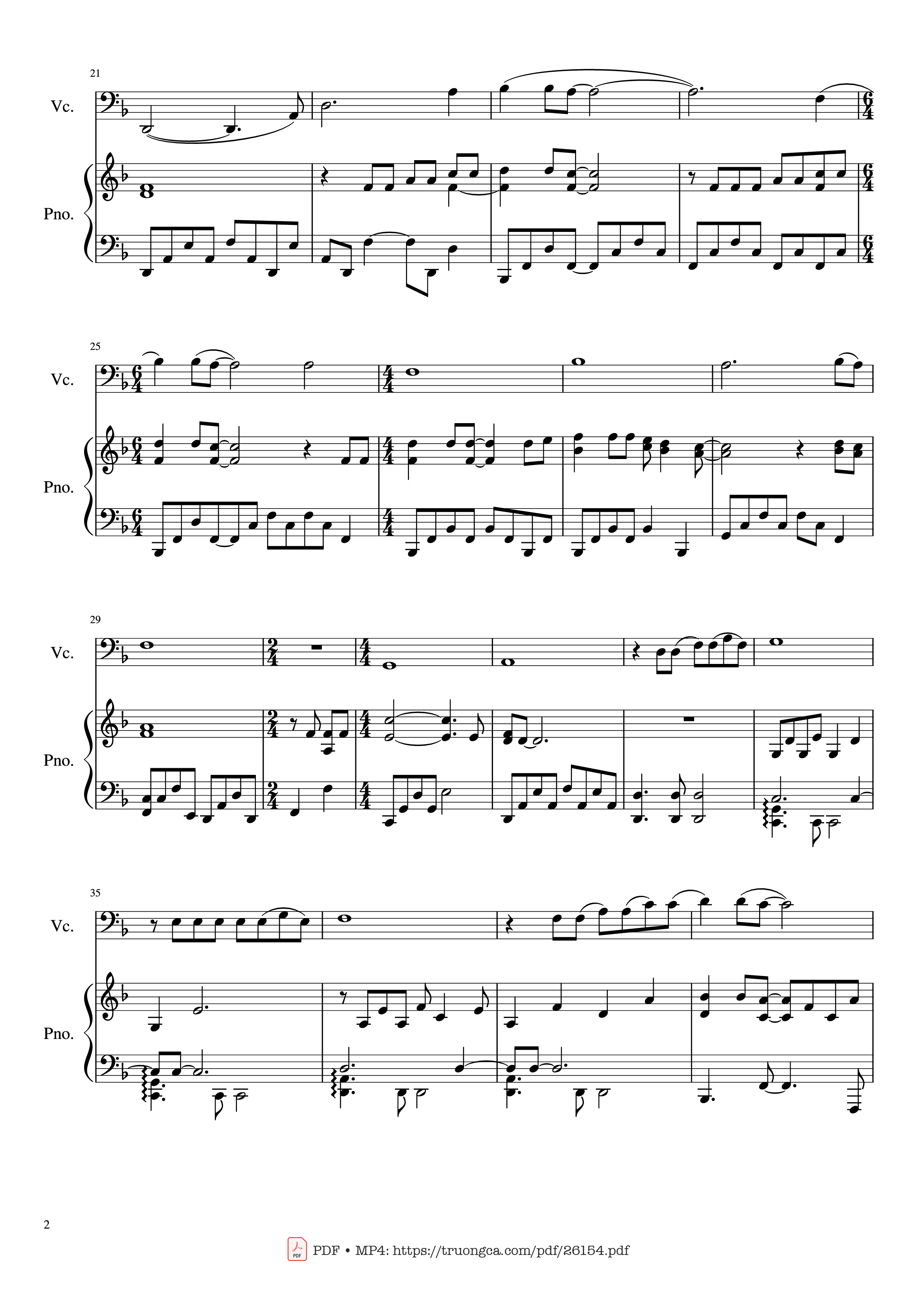 Trang 2 của Sheet nhạc PDF Piano bài hát The sound of silence Piano - Cello Violin - Undefined