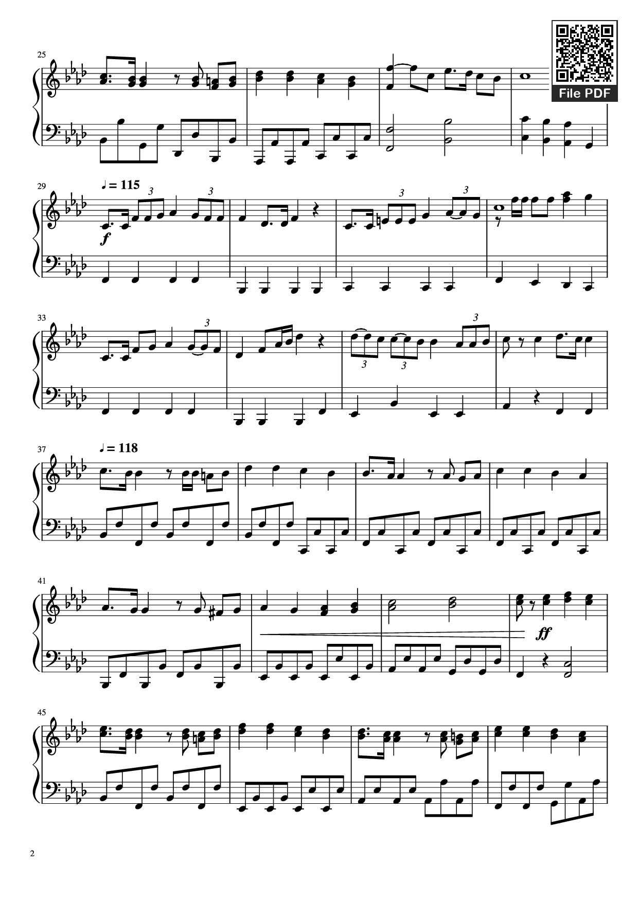 Trang 2 của Sheet nhạc PDF Piano bài hát My Army Piano - Arr. by Felix Zander