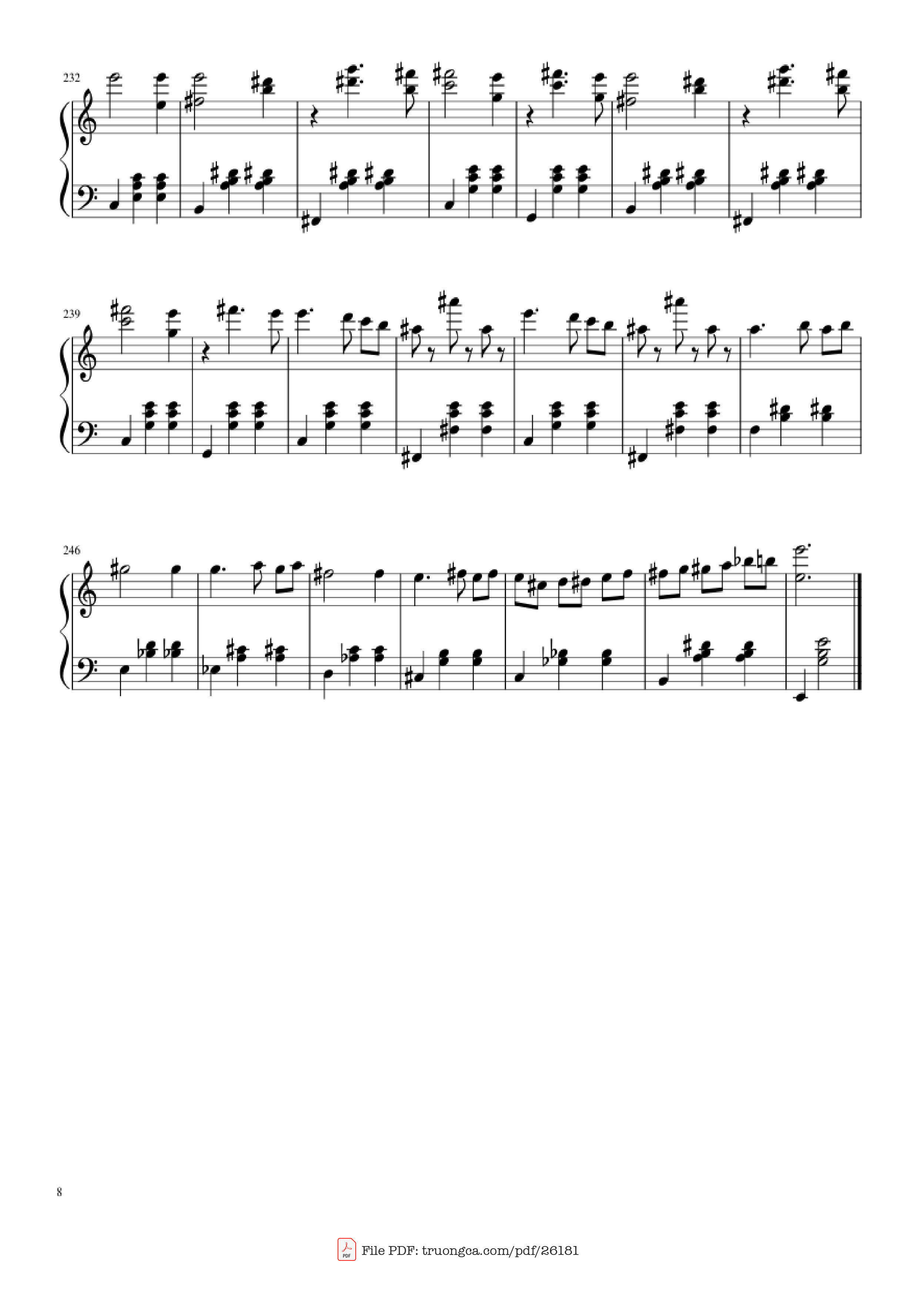 Trang 8 của Sheet nhạc PDF Piano bài hát Waltz from Masquerade Piano - Khachaturian