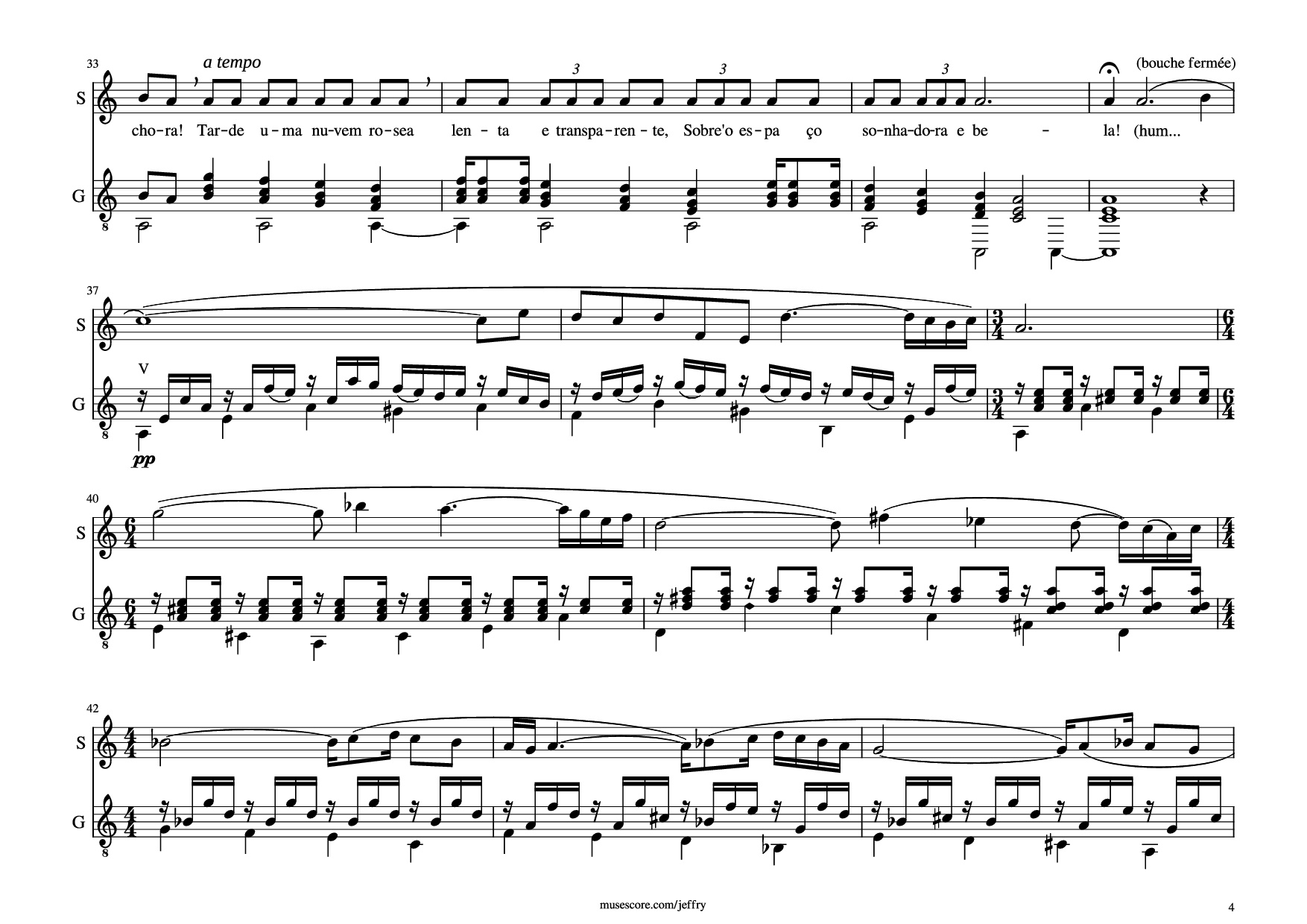 Trang 4 của Sheet nhạc PDF Guitar Tab bài hát Bachianas Brasileiras №5 Guitar TAB - Heitor Villa-Lobos