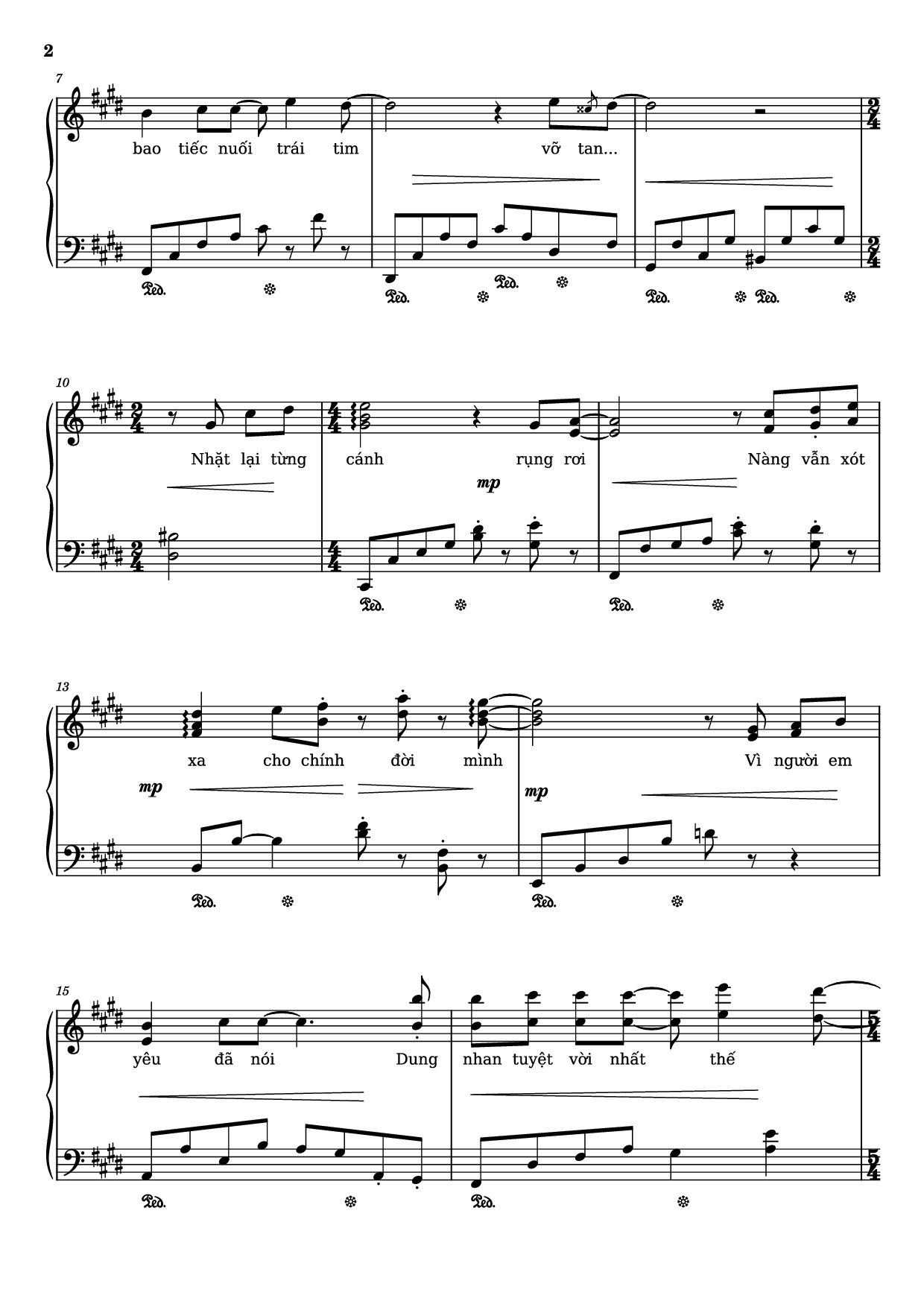 Trang 2 của Sheet nhạc PDF Piano bài hát Cánh hồng phai Piano - Dương Khắc Linh