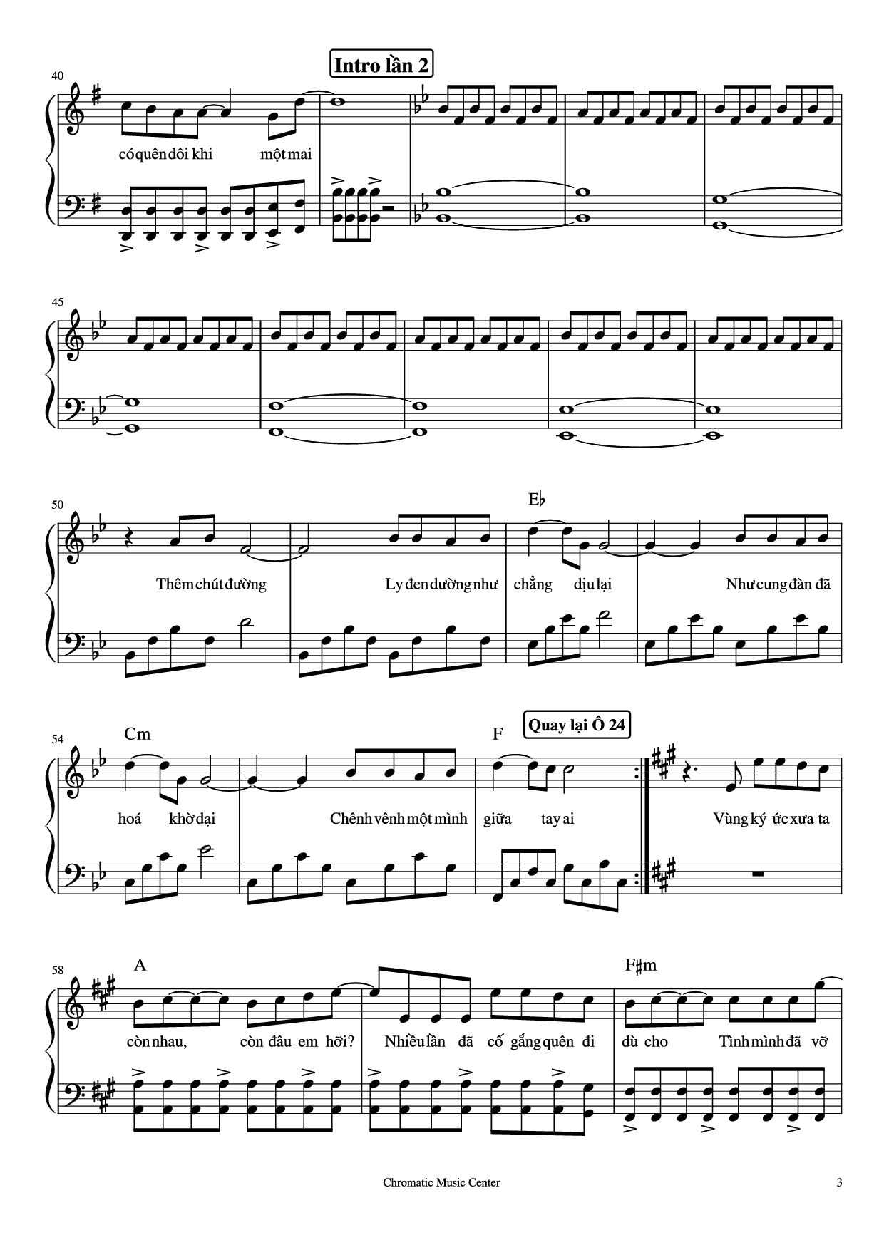 Trang 3 của Sheet nhạc PDF Piano bài hát Vùng Ký Ức Piano - Chillies
