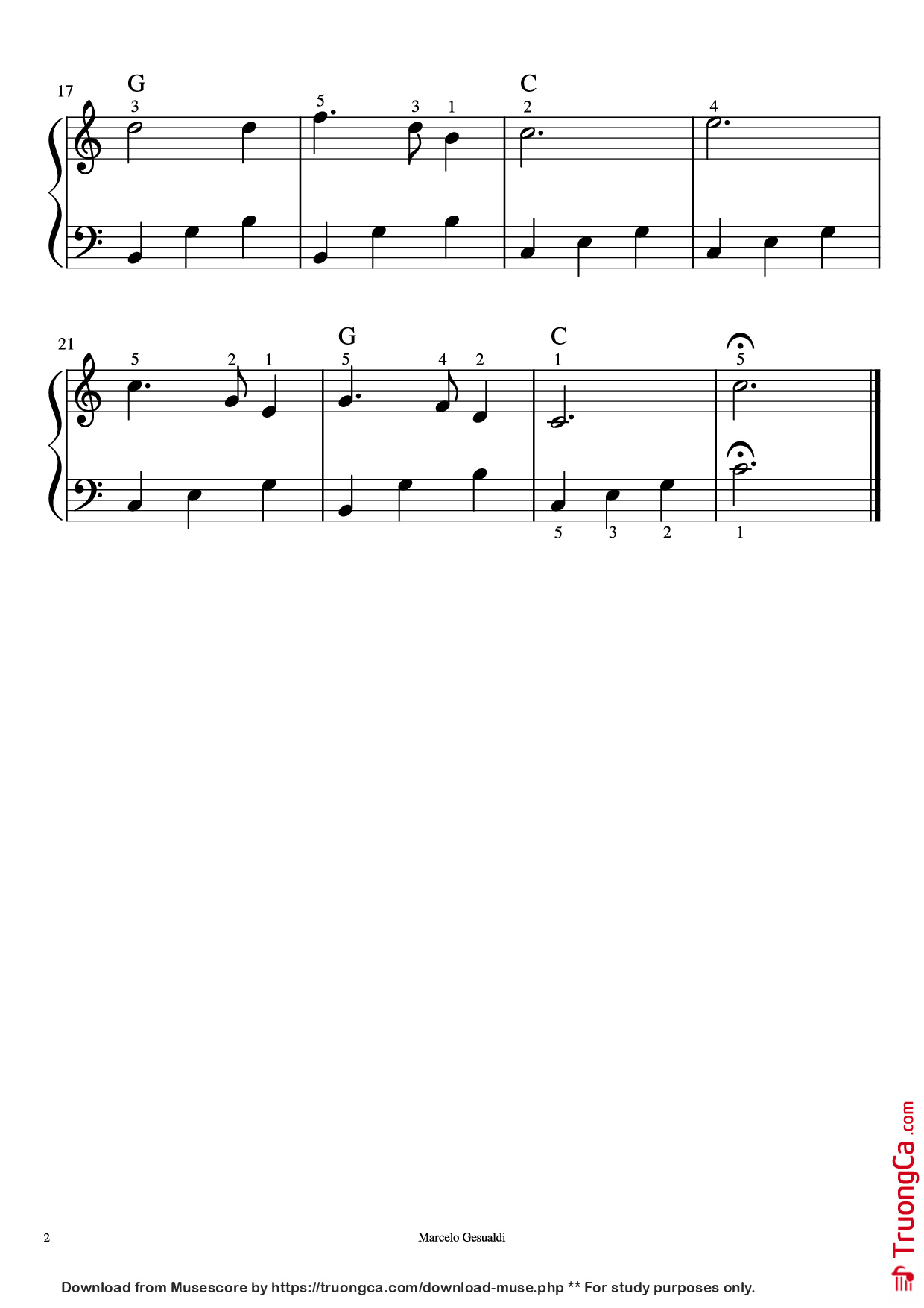 Trang 2 của Sheet nhạc PDF Piano bài hát Noite Feliz Piano - Franz Gruber