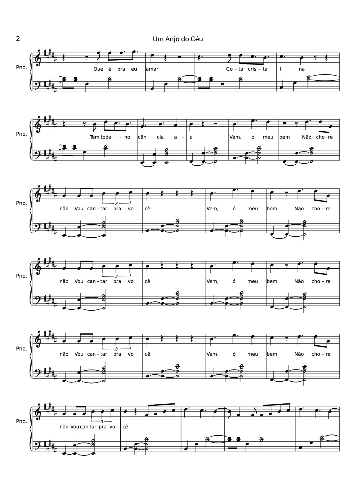 Trang 2 của Sheet nhạc PDF Piano bài hát Um Anjo do Céu Piano - Maskavo