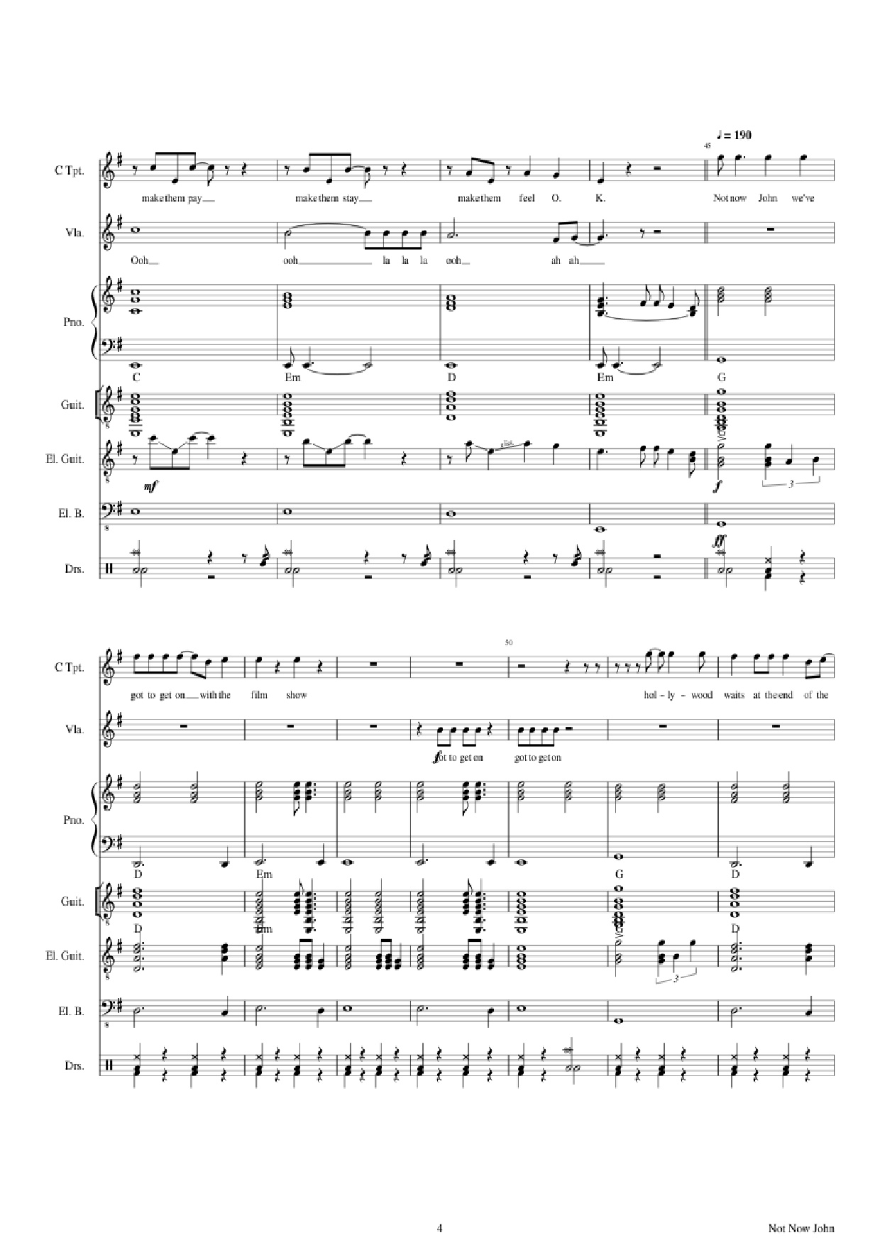 Trang 4 của Sheet nhạc PDF Piano Guitar Tab bài hát Not Now John Piano - Roger Waters