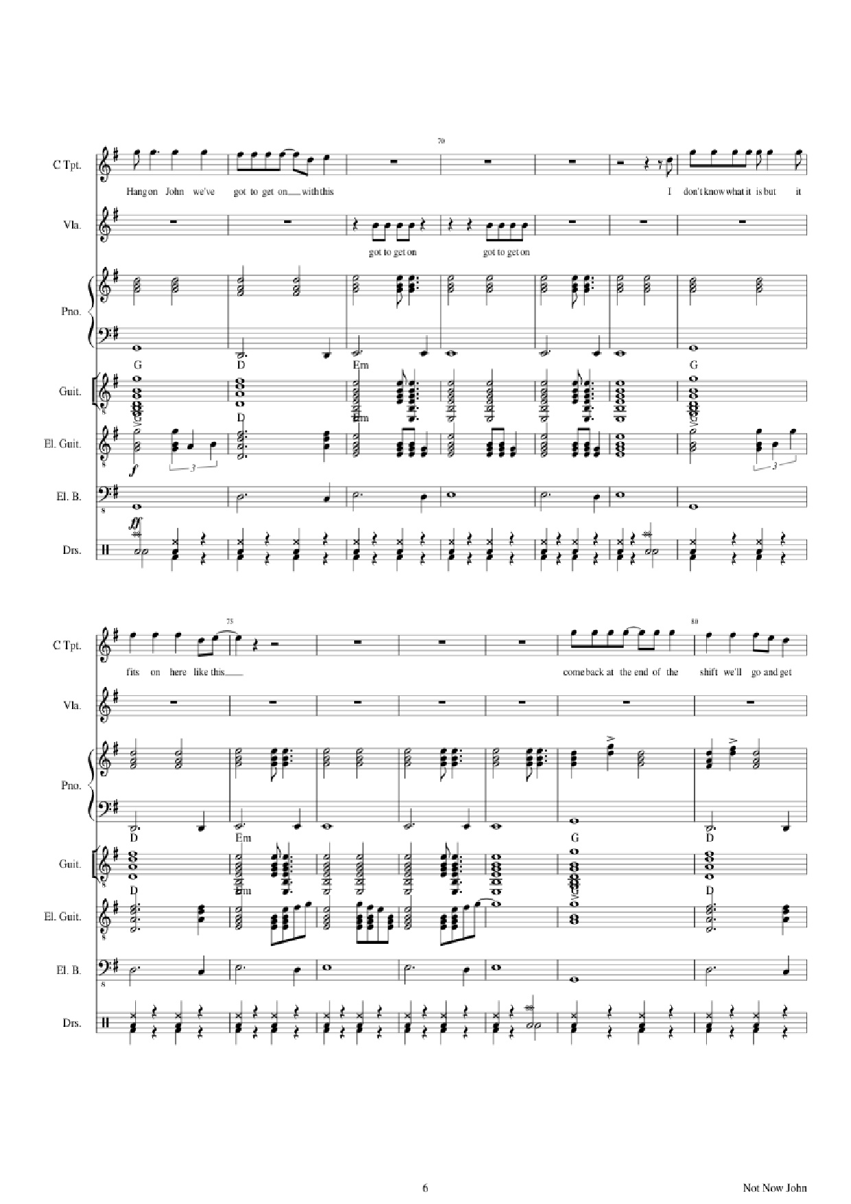 Trang 6 của Sheet nhạc PDF Piano Guitar Tab bài hát Not Now John Piano - Roger Waters