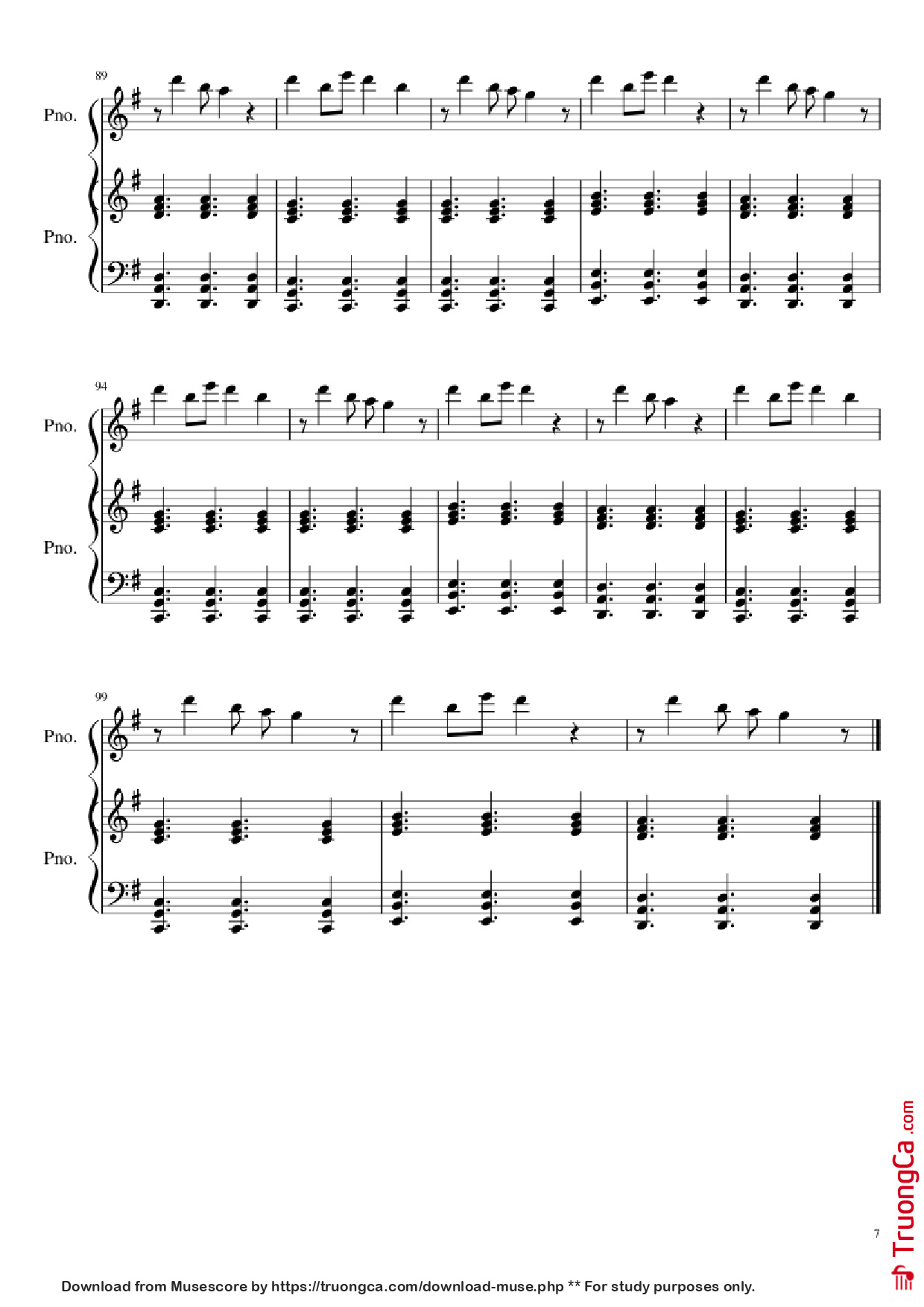 Trang 7 của Sheet nhạc PDF Piano bài hát In the Name of Love Piano - Ole Berntsen