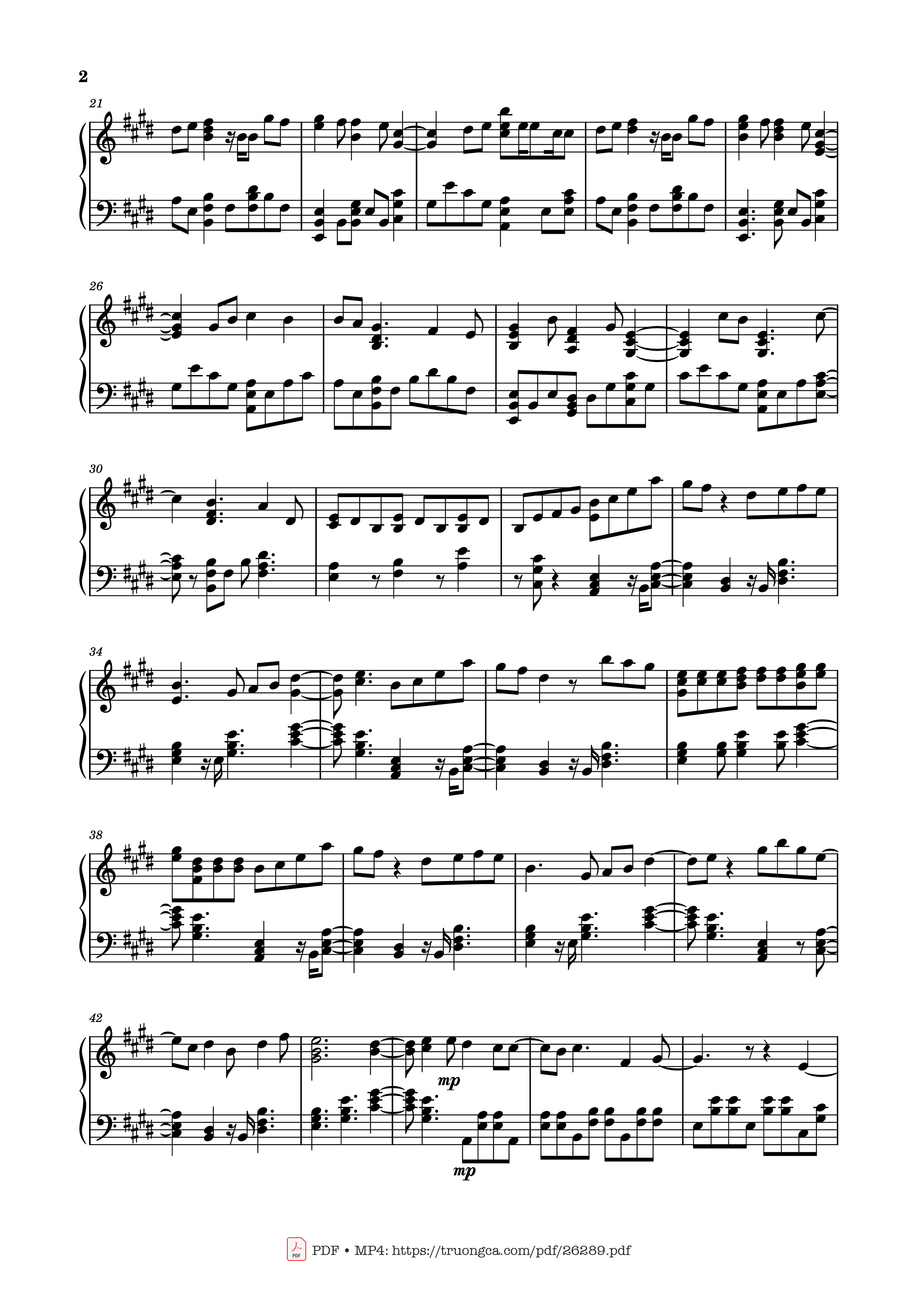 Trang 2 của Sheet nhạc PDF Piano bài hát Blue Piano - Yung kai