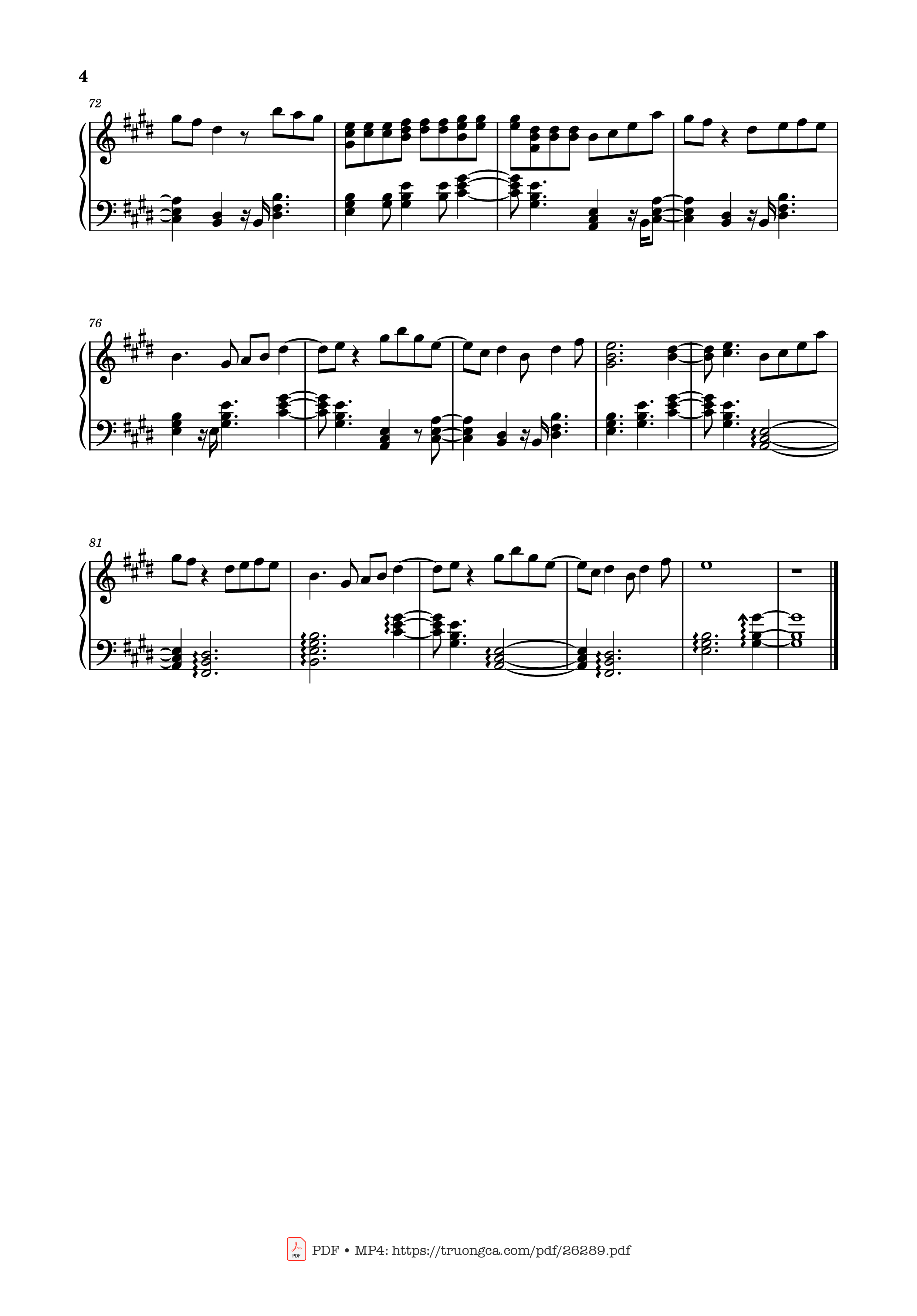 Trang 4 của Sheet nhạc PDF Piano bài hát Blue Piano - Yung kai