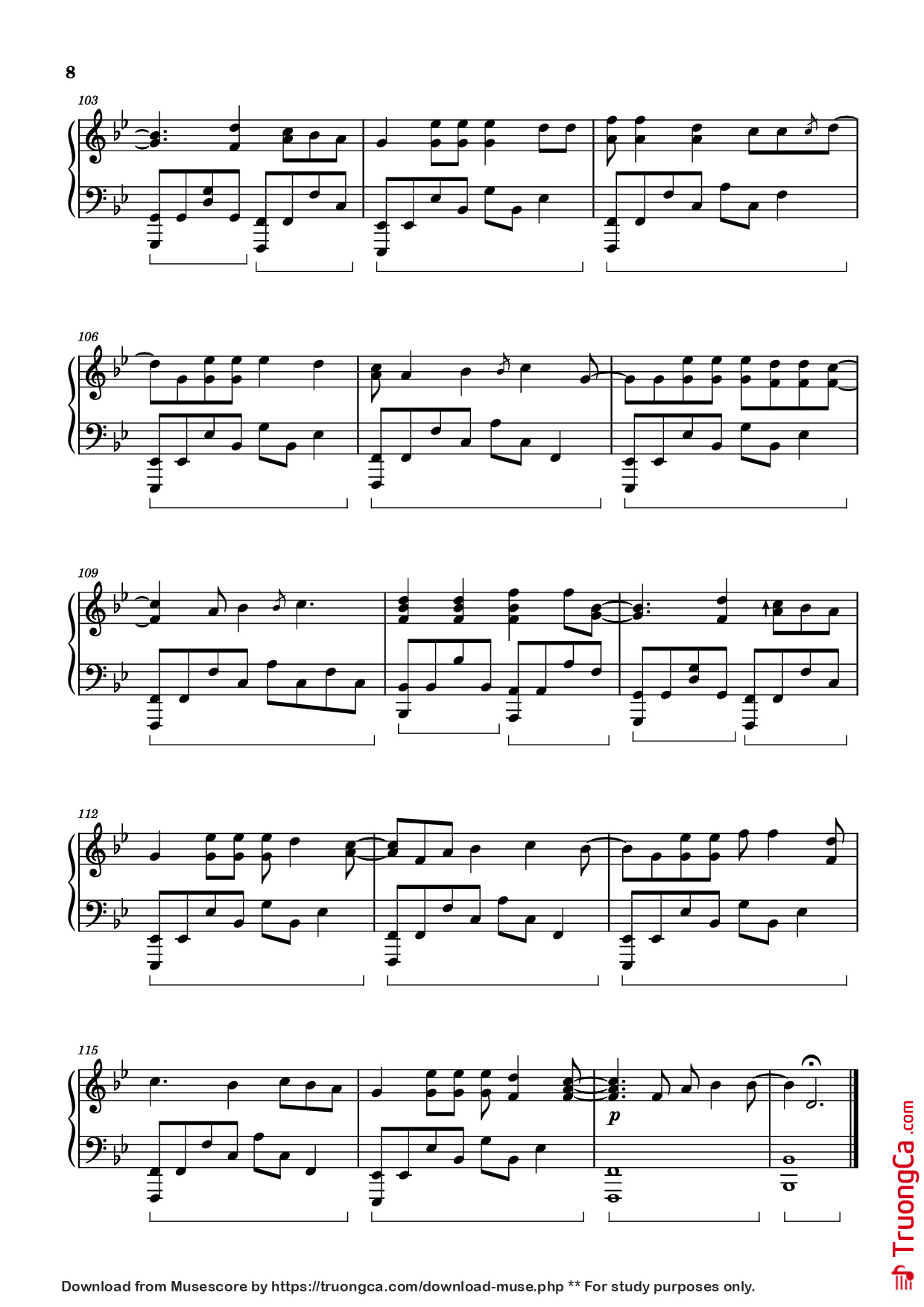 Trang 8 của Sheet nhạc PDF Piano bài hát Night Changes Piano - One Direction