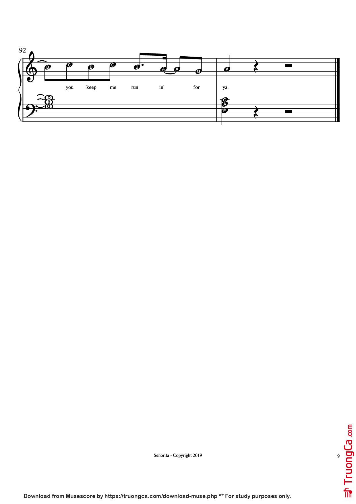 Trang 9 của Sheet nhạc PDF Piano bài hát Senorita Piano - Camilla Cabello, Shawn Mendes