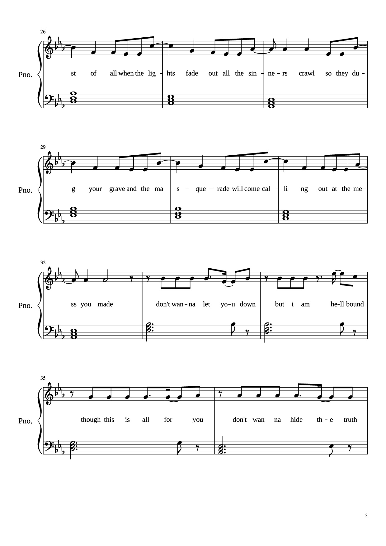Trang 3 của Sheet nhạc PDF Piano bài hát Demons (With Lyrics) Piano - Imagine Dragons