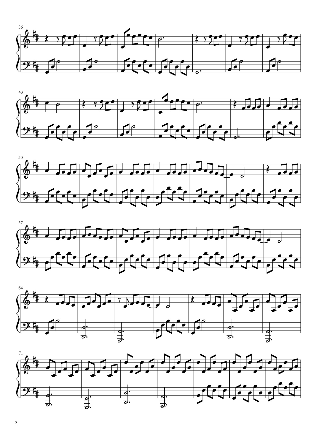 Trang 2 của Sheet nhạc PDF Piano bài hát I Giorni Piano - Undefined