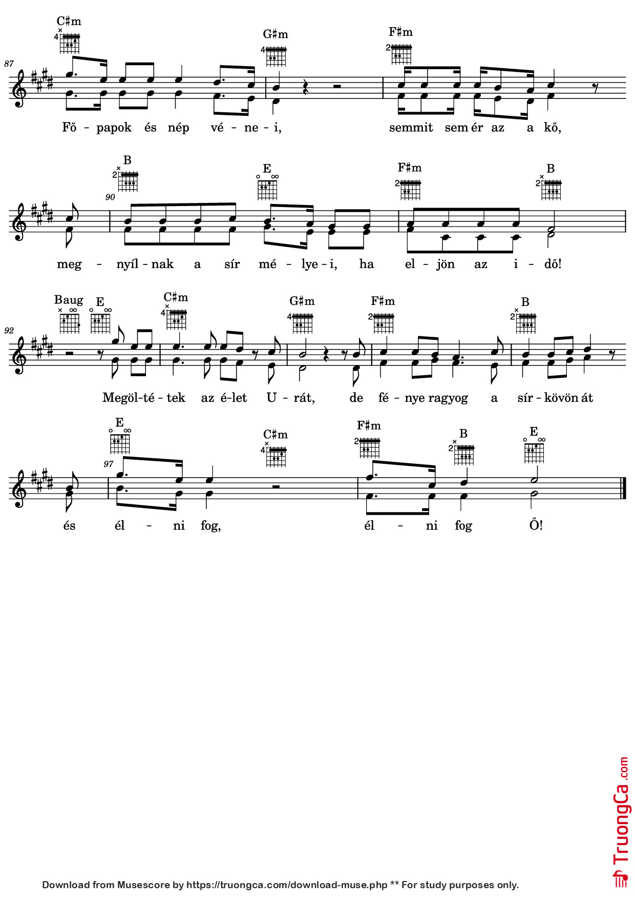 Trang 6 của Sheet nhạc PDF bài hát Kő - Zene és szöveg: