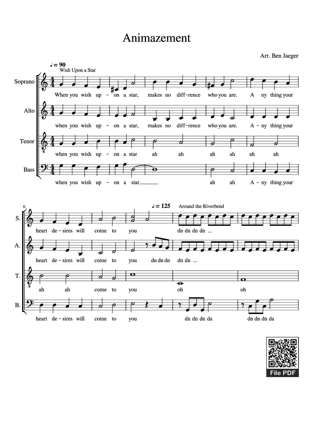 Trang 1 của Sheet nhạc PDF Piano bài hát Animazement Piano - Arr. Ben Jaeger