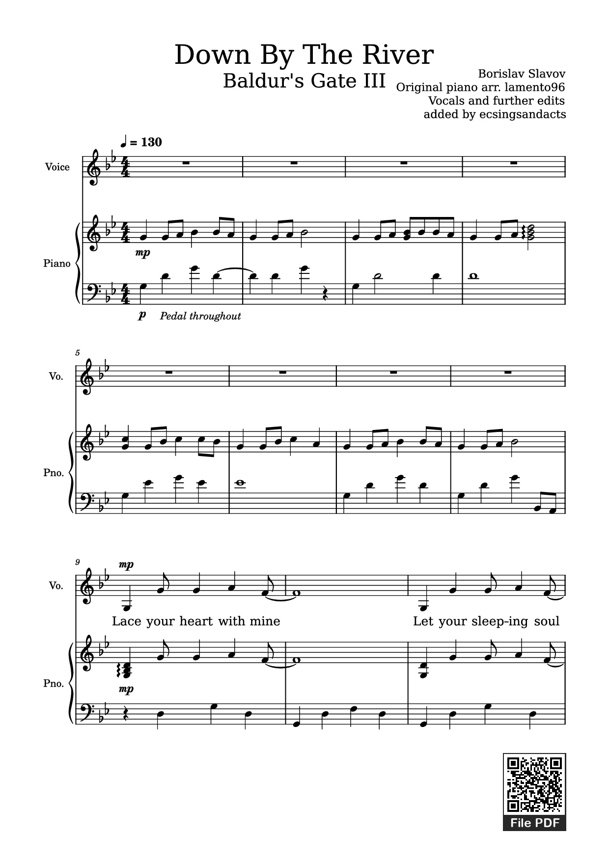 Sheet nhạc PDF bài Down By The River Piano