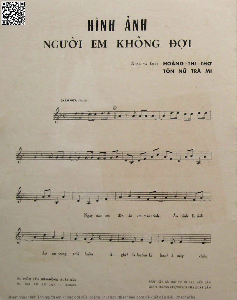 Trang 2 của Sheet nhạc PDF bài hát Hình ảnh người em không đợi - Hoàng Thi Thơ, 1. Ngày nào em  đến, áo em màu trinh. Áo xinh là xinh, áo  em trong trời  hồng Là  gió, là  bướm, là  hoa, là  mây chiều  tà