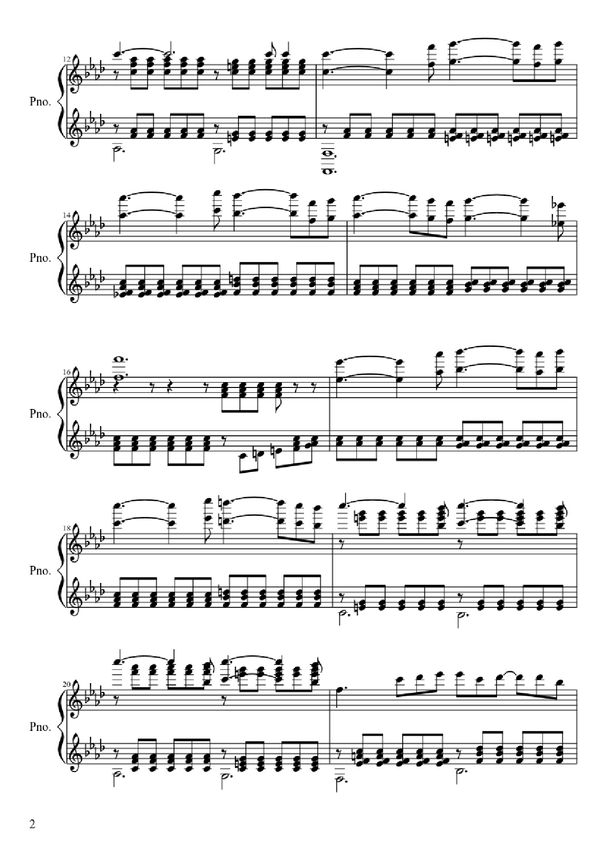 Trang 2 của Sheet nhạc PDF Piano bài hát le roi et l
