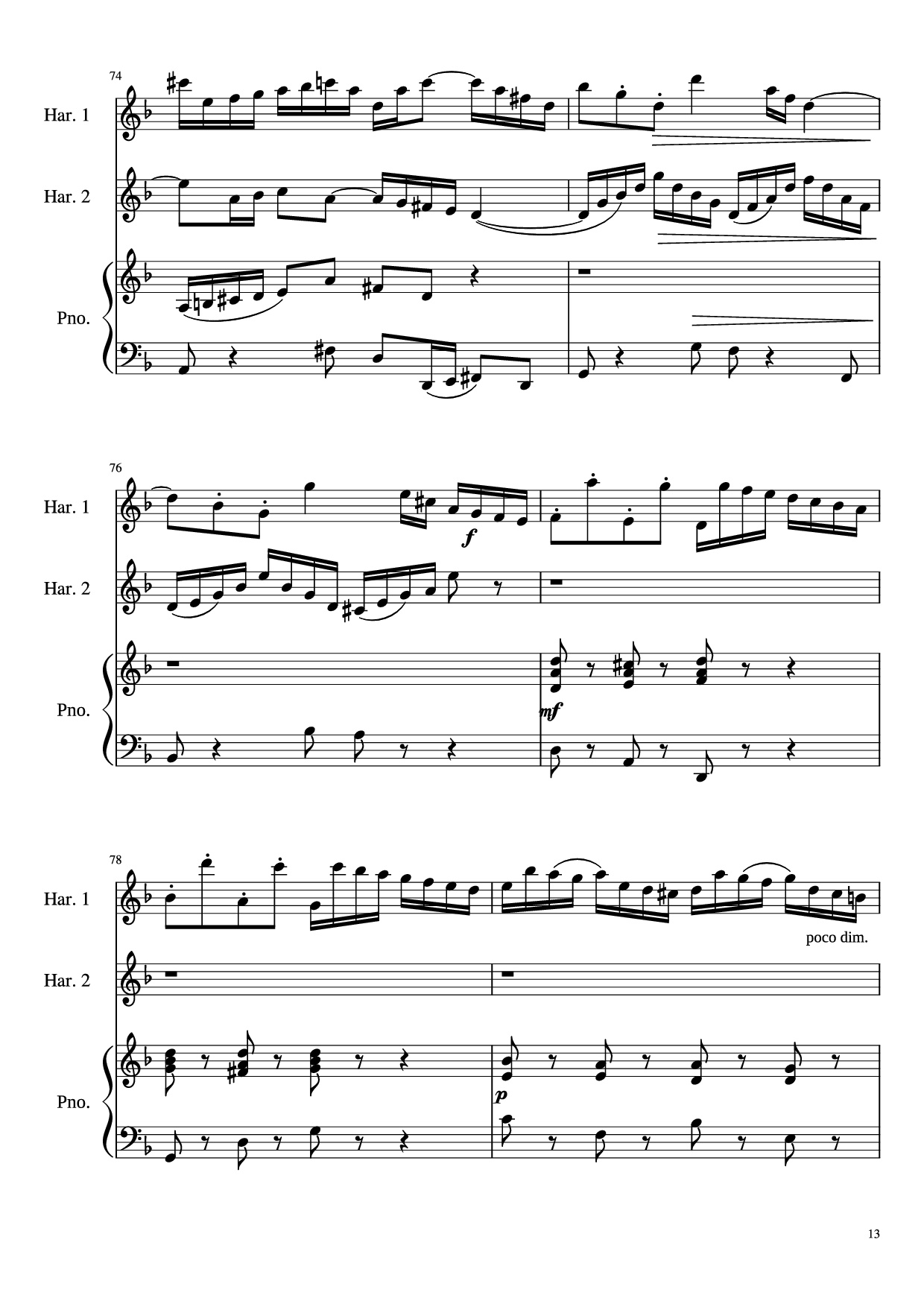 Trang 13 của Sheet nhạc PDF bài hát Concerto for Two Violins in D Minor Piano - Linghongjian