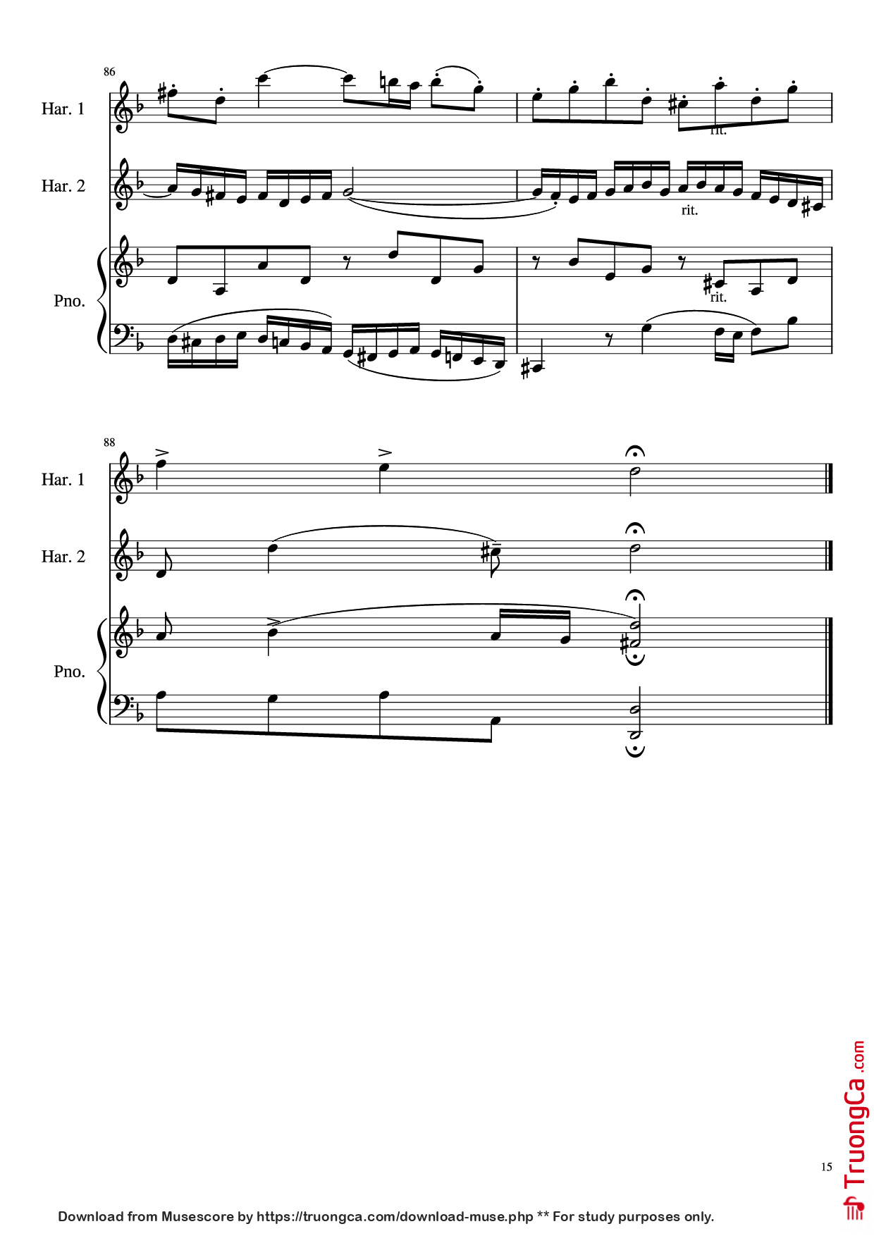 Trang 15 của Sheet nhạc PDF bài hát Concerto for Two Violins in D Minor Piano - Linghongjian