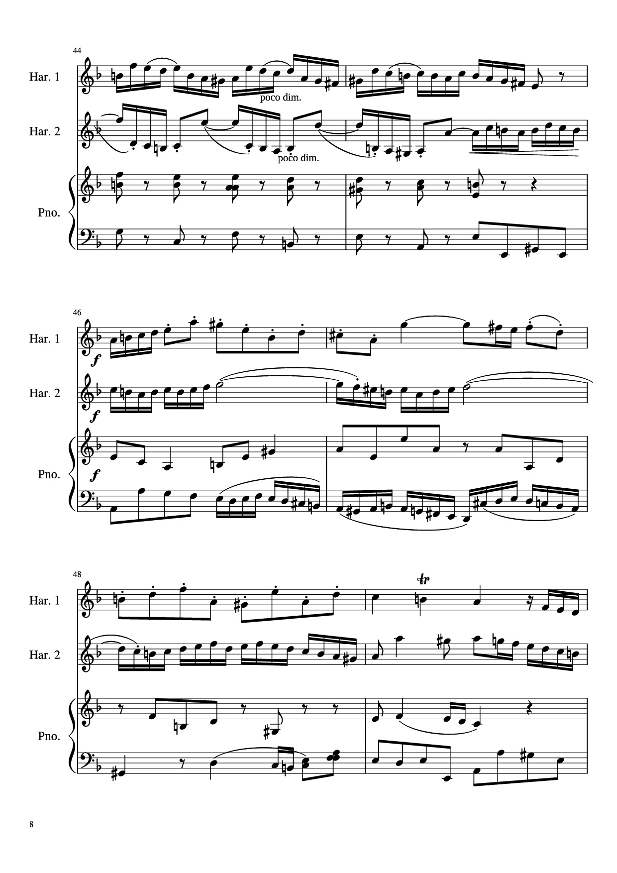 Trang 8 của Sheet nhạc PDF bài hát Concerto for Two Violins in D Minor Piano - Linghongjian