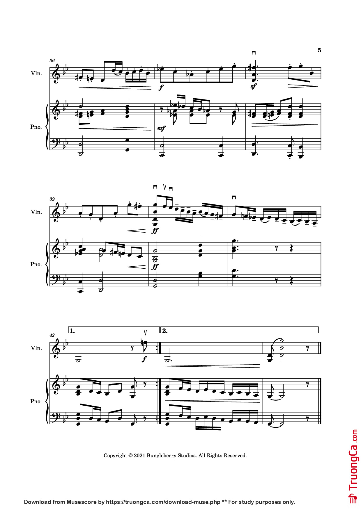 Trang 5 của Sheet nhạc PDF Piano bài hát Courante from Sonata in G Minor Piano - Henry Eccles