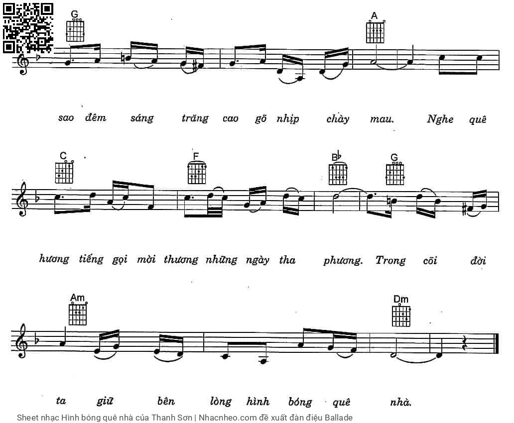 Trang 3 của Sheet nhạc PDF bài hát Hình bóng quê nhà - Thanh Sơn