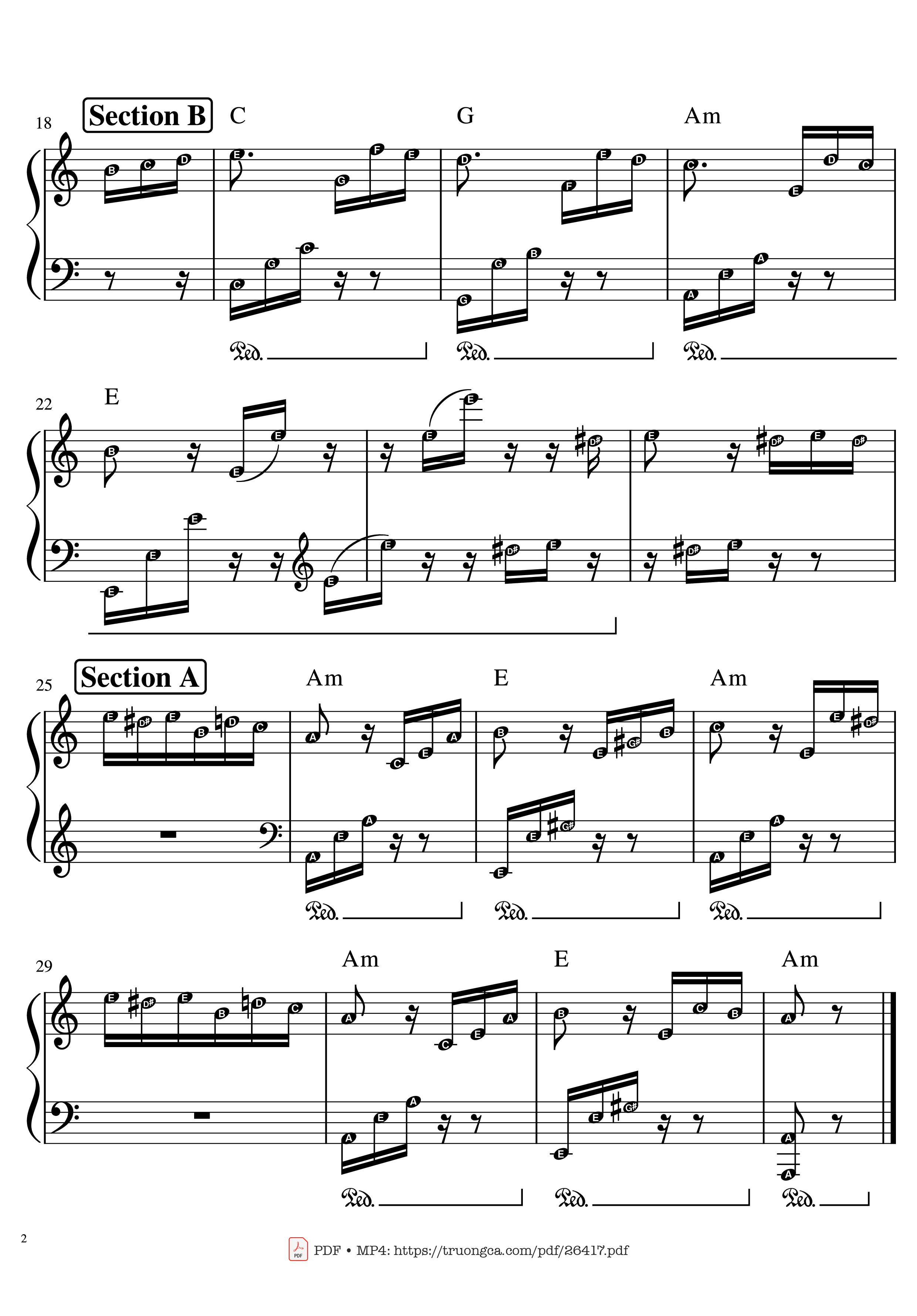 Trang 2 của Sheet nhạc PDF Piano bài hát Beethoven Fur Elise (Famous part) - Ludwig van Beethoven