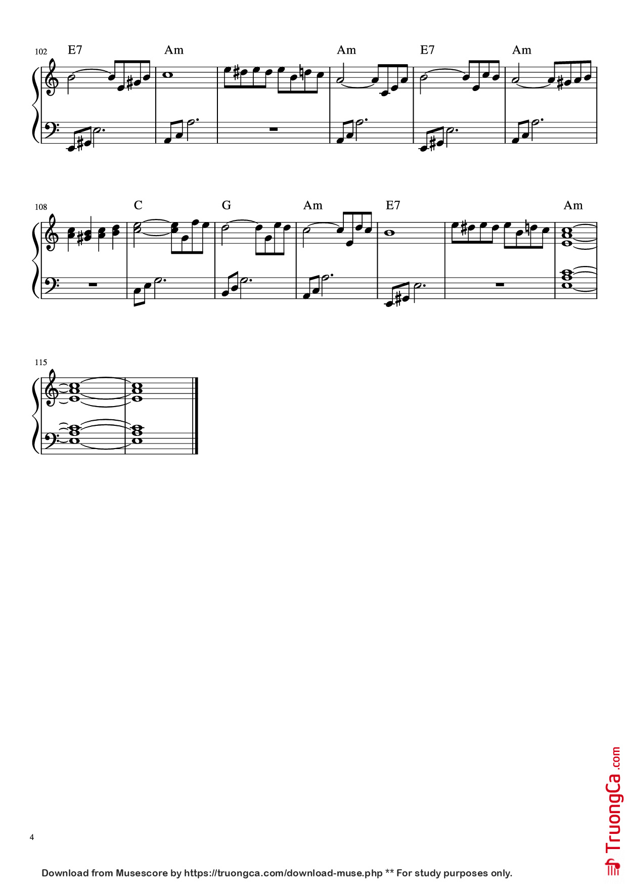 Trang 4 của Sheet nhạc PDF Piano bài hát Fur Elise Piano - Arranged by Esdras de Souza