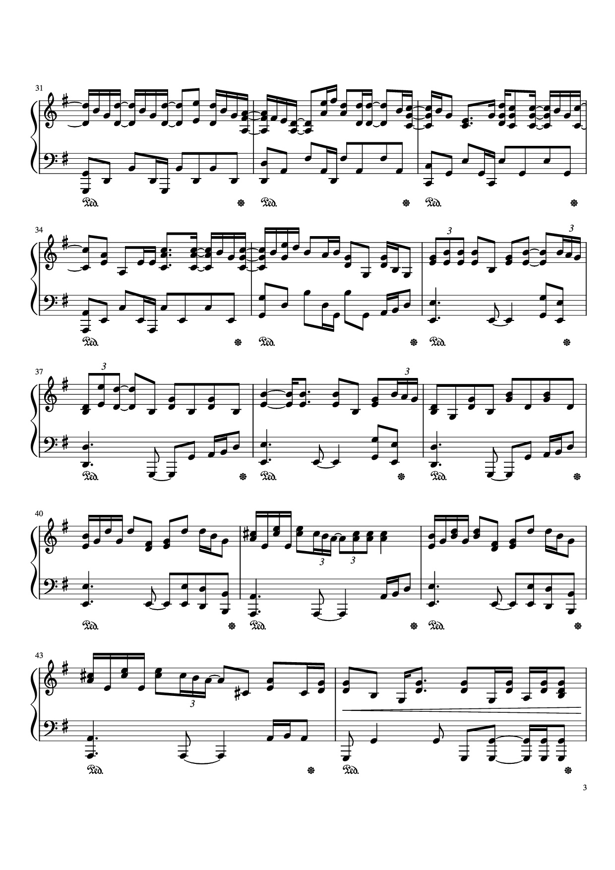 Trang 3 của Sheet nhạc PDF bài hát WISH YOU WERE HERE Piano - Written by David Gilmour and Roger Waters