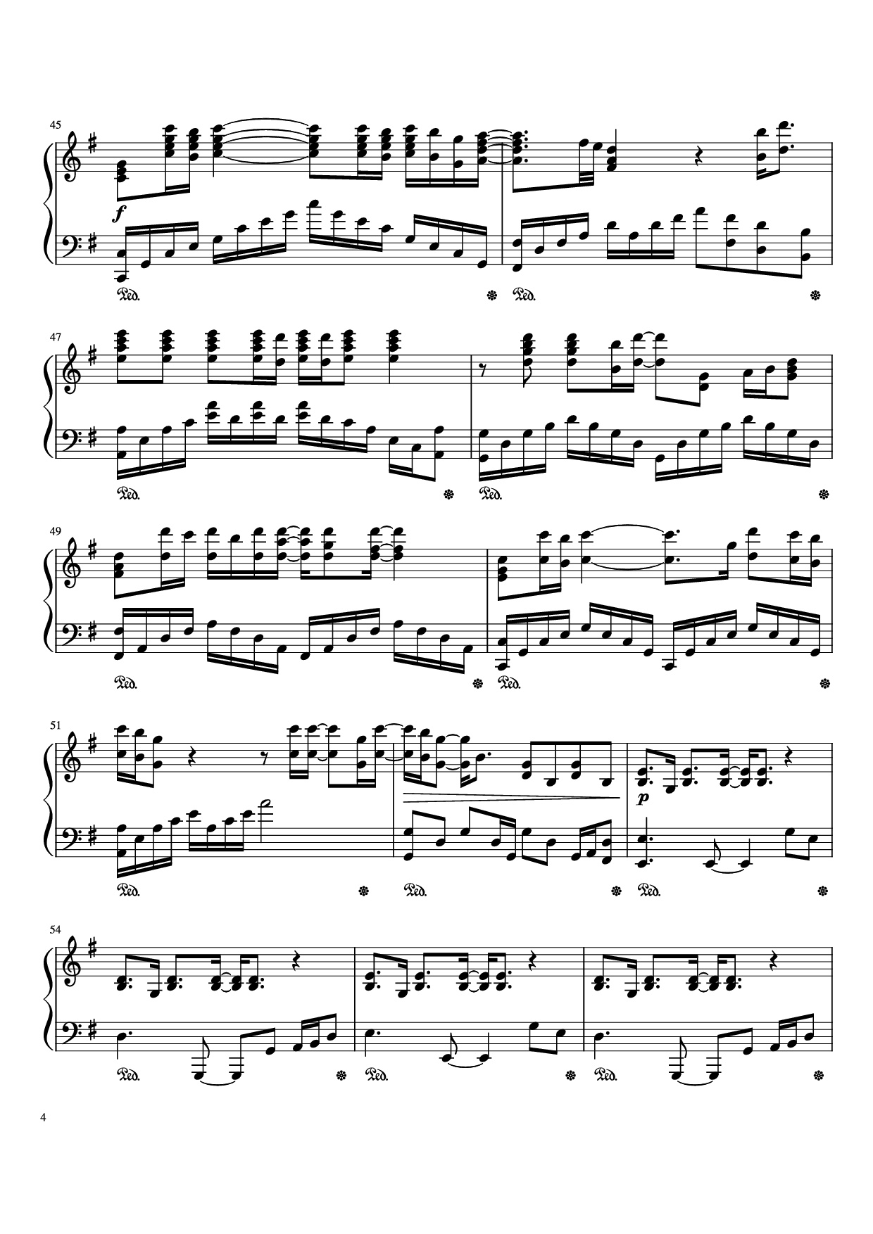 Trang 4 của Sheet nhạc PDF bài hát WISH YOU WERE HERE Piano - Written by David Gilmour and Roger Waters