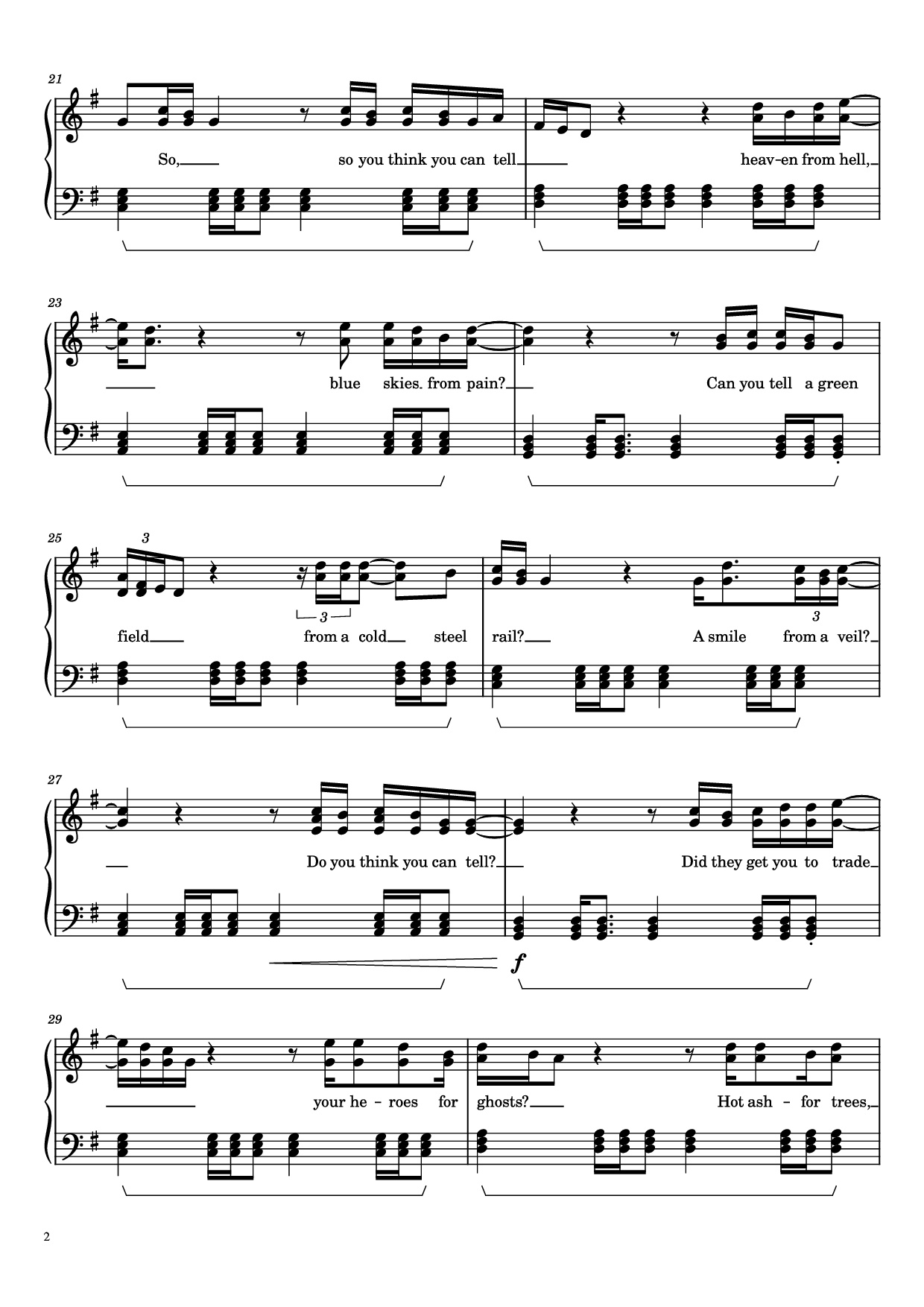Trang 2 của Sheet nhạc PDF Piano bài hát Wish You Were Here Piano - Pink Floyd