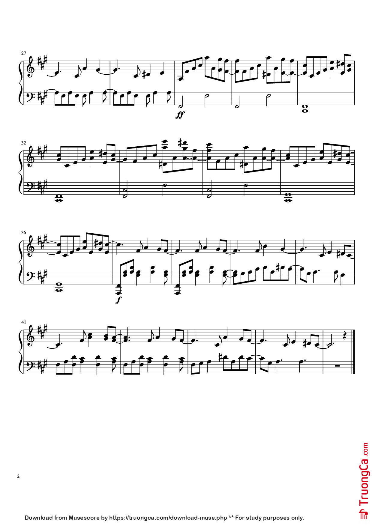 Trang 2 của Sheet nhạc PDF Piano bài hát Temple of Light Piano - Arrangement by MasterD1429