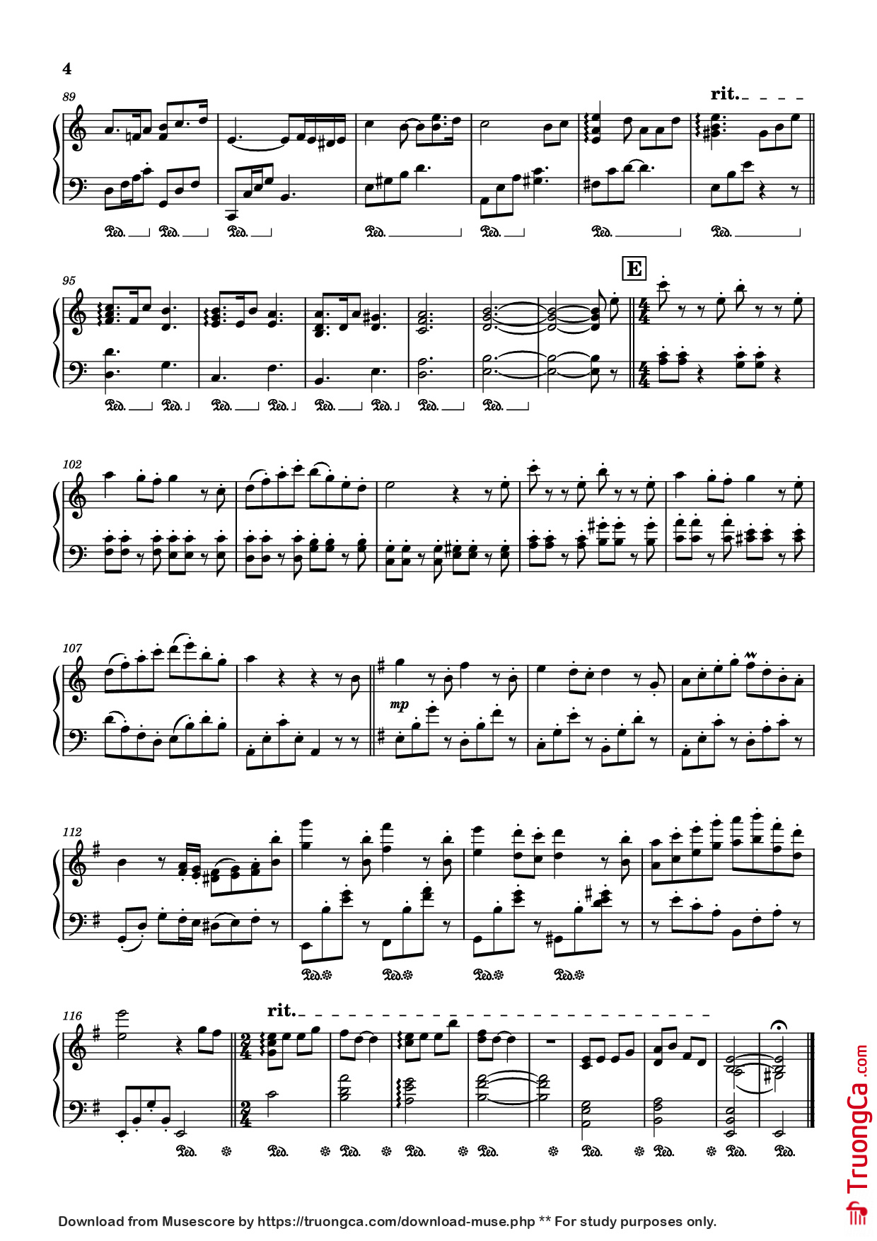 Trang 4 của Sheet nhạc PDF Piano bài hát A SEASIDE TOWN Piano - Kiki
