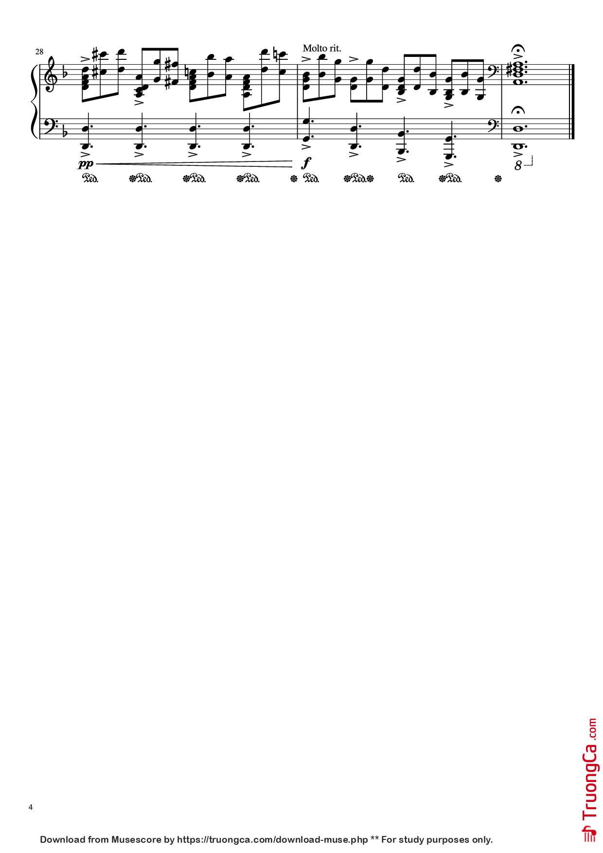 Trang 4 của Sheet nhạc PDF Piano bài hát Requiem - Lacrimosa Piano - Mozart - flheight