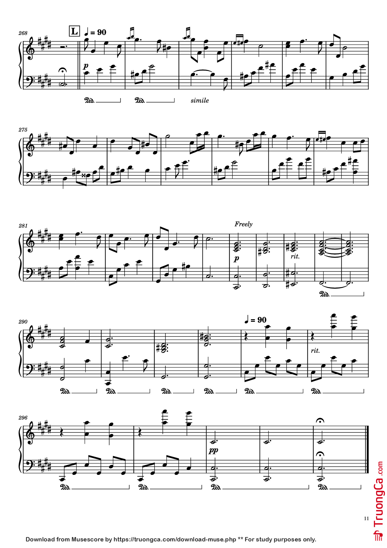 Trang 11 của Sheet nhạc PDF bài hát Once Upon a December Piano - Music by S. Flaherty & D. Newman