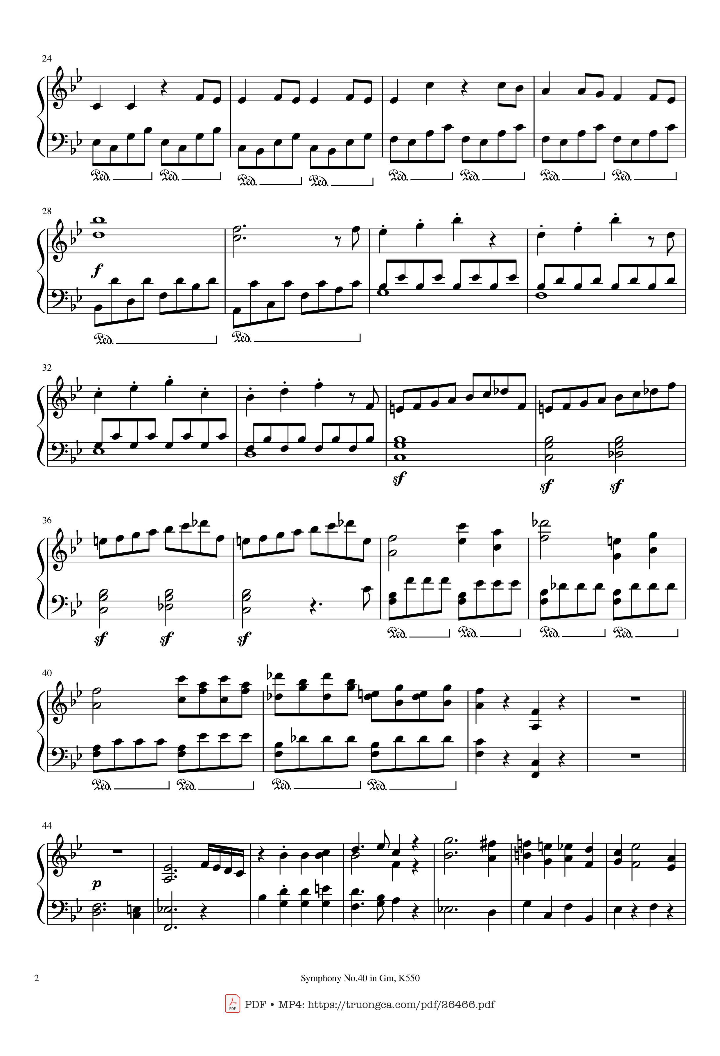 Trang 2 của Sheet nhạc PDF Piano bài hát Symphony No.40 in Gm, K550 Piano - W.A.Mozart