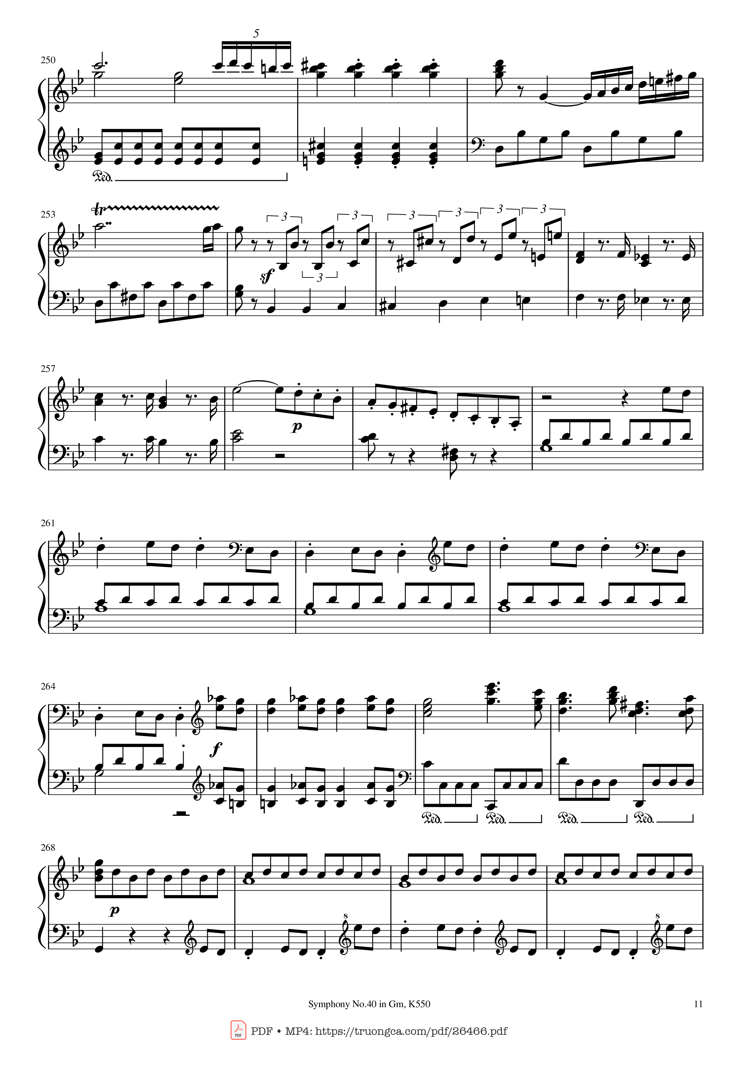 Trang 11 của Sheet nhạc PDF Piano bài hát Symphony No.40 in Gm, K550 Piano - W.A.Mozart