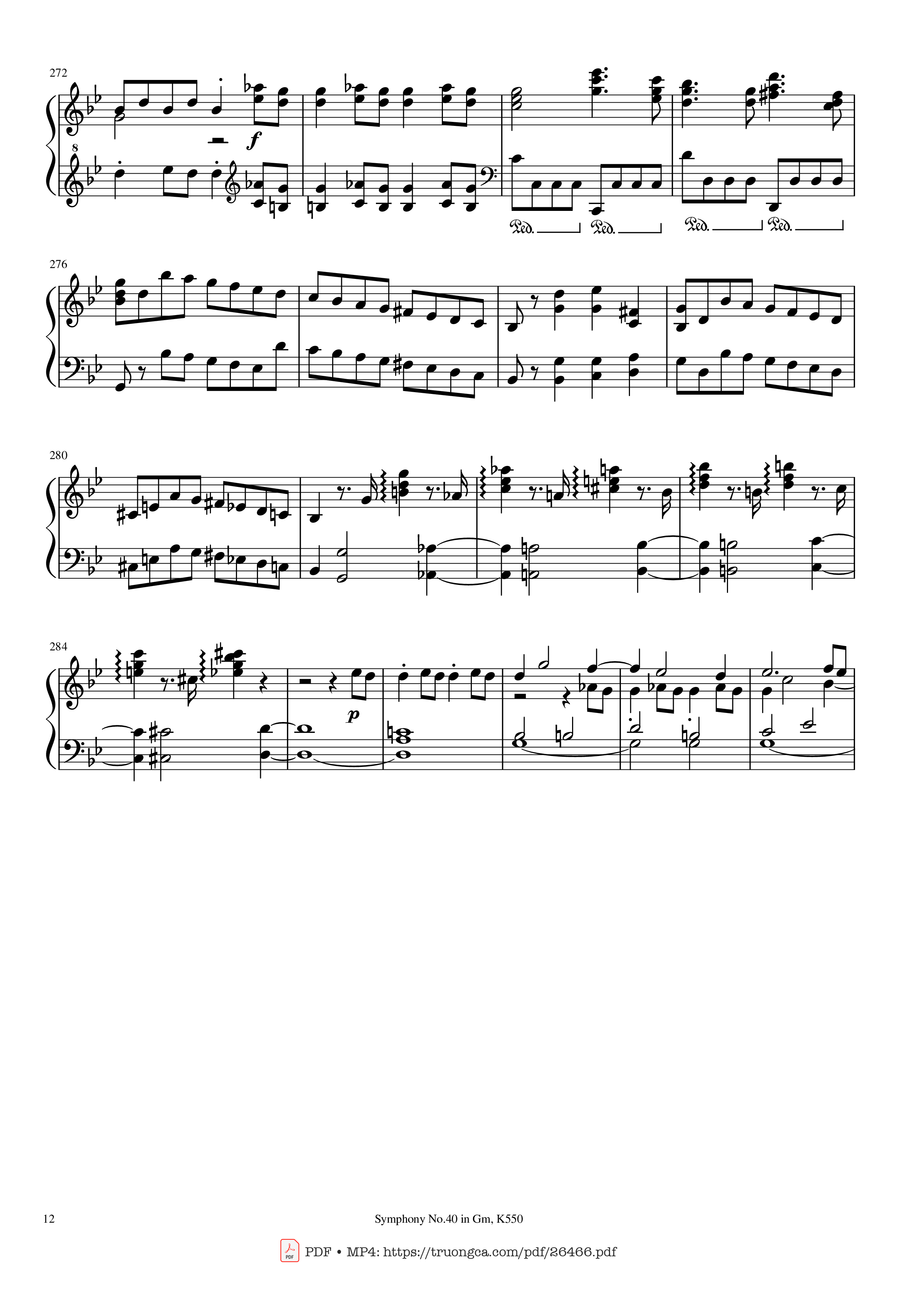 Trang 12 của Sheet nhạc PDF Piano bài hát Symphony No.40 in Gm, K550 Piano - W.A.Mozart