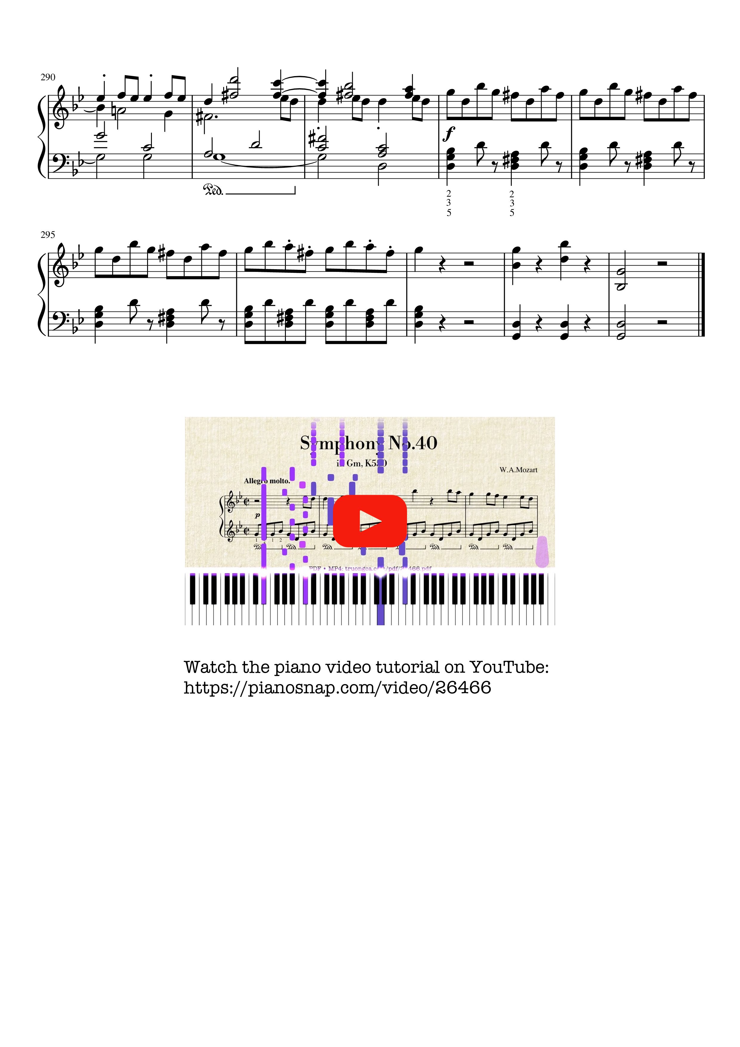Trang 13 của Sheet nhạc PDF Piano bài hát Symphony No.40 in Gm, K550 Piano - W.A.Mozart
